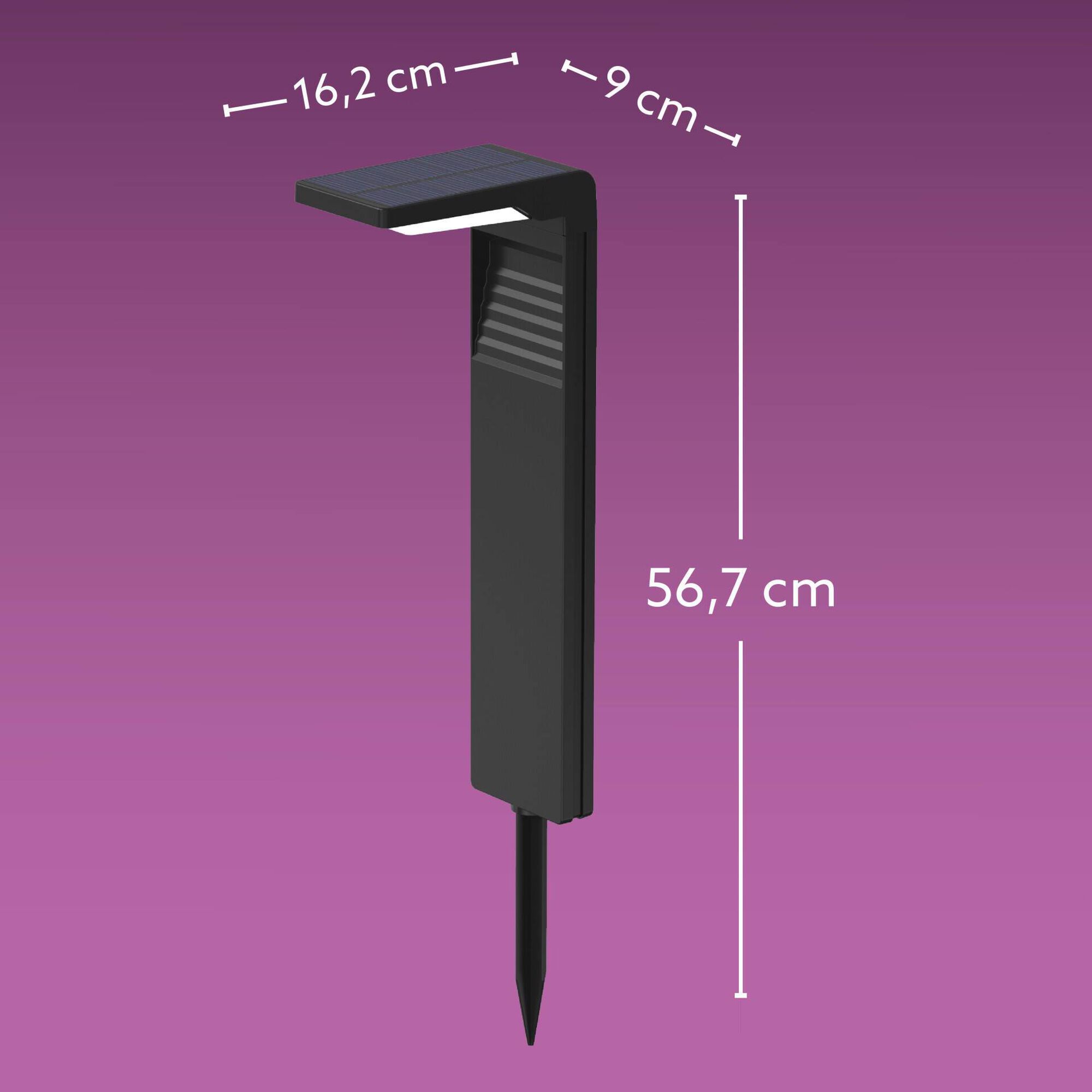 Pilar LED Solar Preto Boost