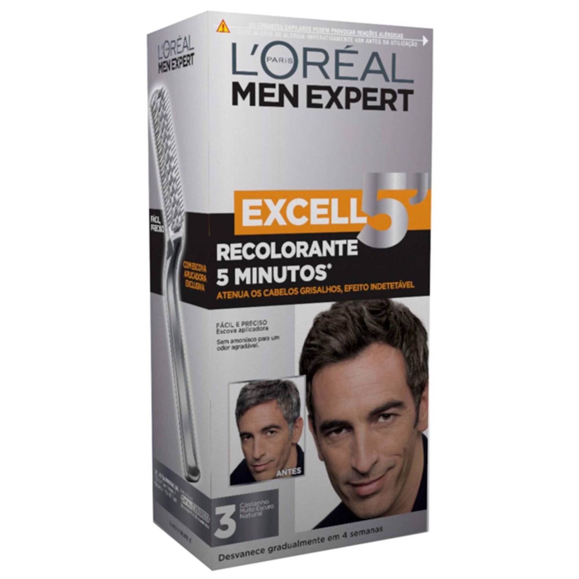 Coloração Homem Temporária para Cabelo Excell5 Castanho Muito Escuro Natural Coloração Homem Temporária para Cabelo Excell5 Castanho Muito Escuro Natural