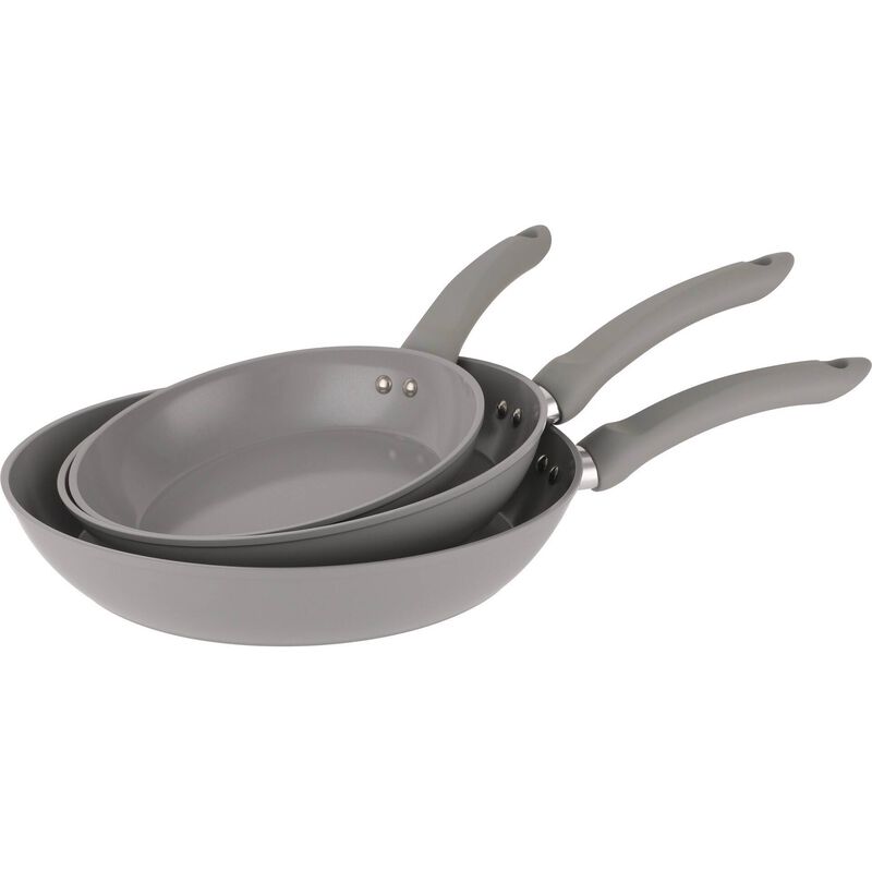 Conjunto 3 Frigideiras 20cm, 24cm e 28cm Cinza Kasa