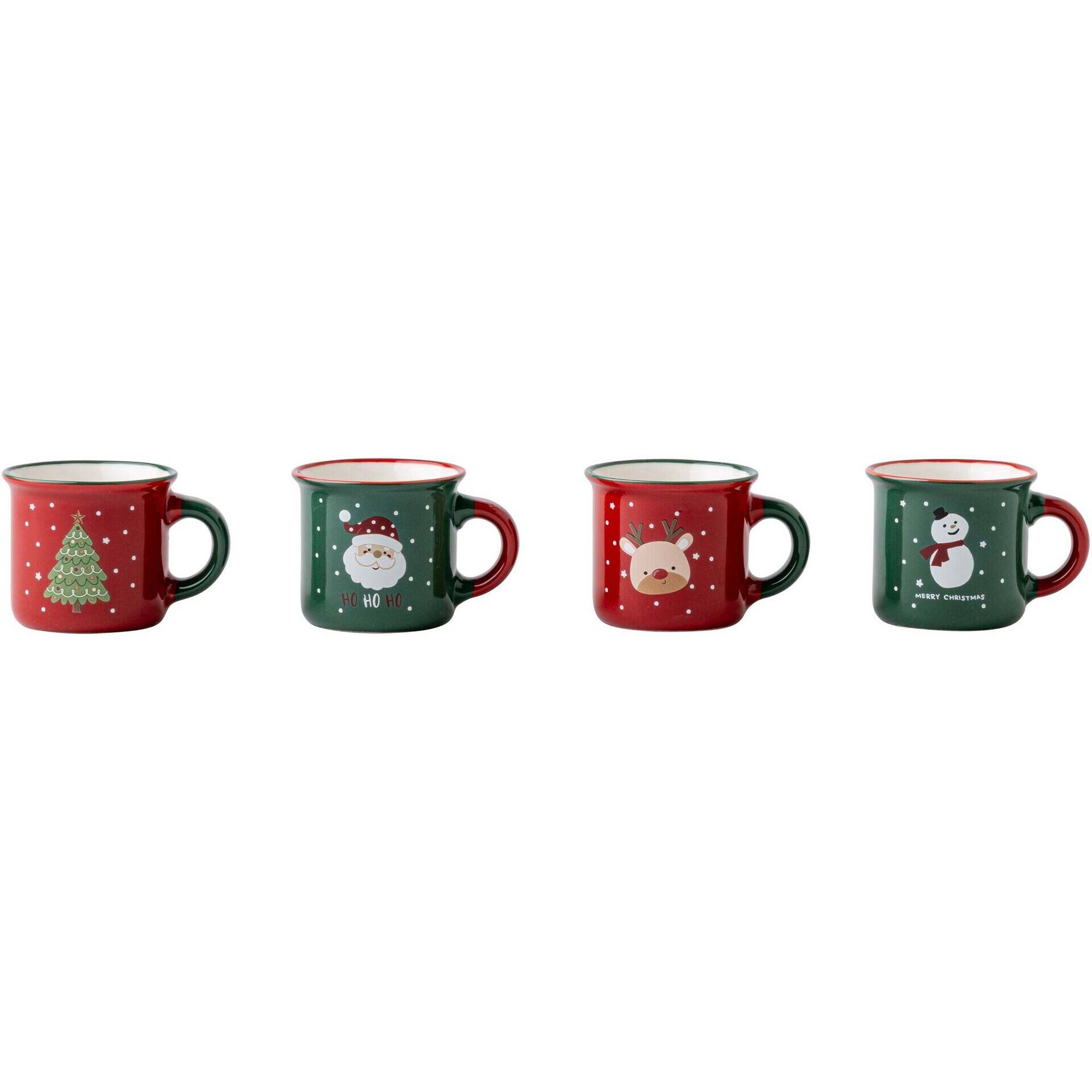 Conjunto 4 Chávenas Café Vintage Figuras Natal