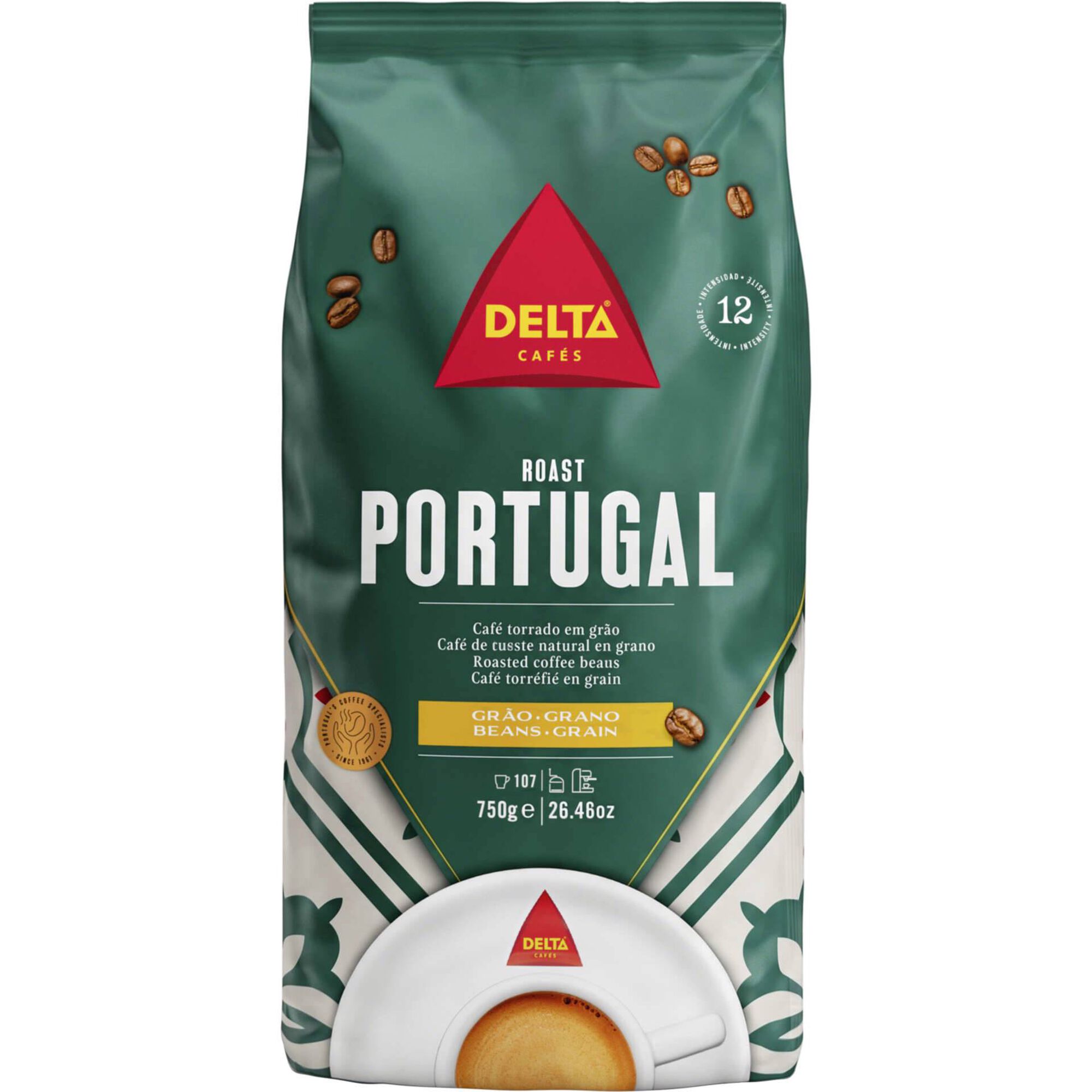Caf&eacute; em Gr&atilde;o Torrado Lote Portugal Int 12 Delta