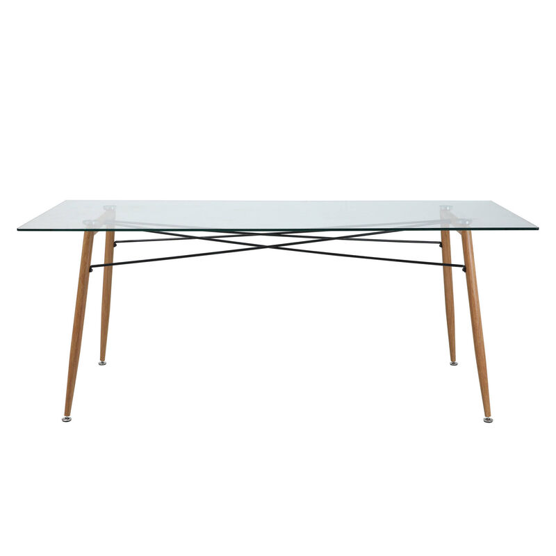 Mesa de Jantar com Tampo em Vidro Kasa