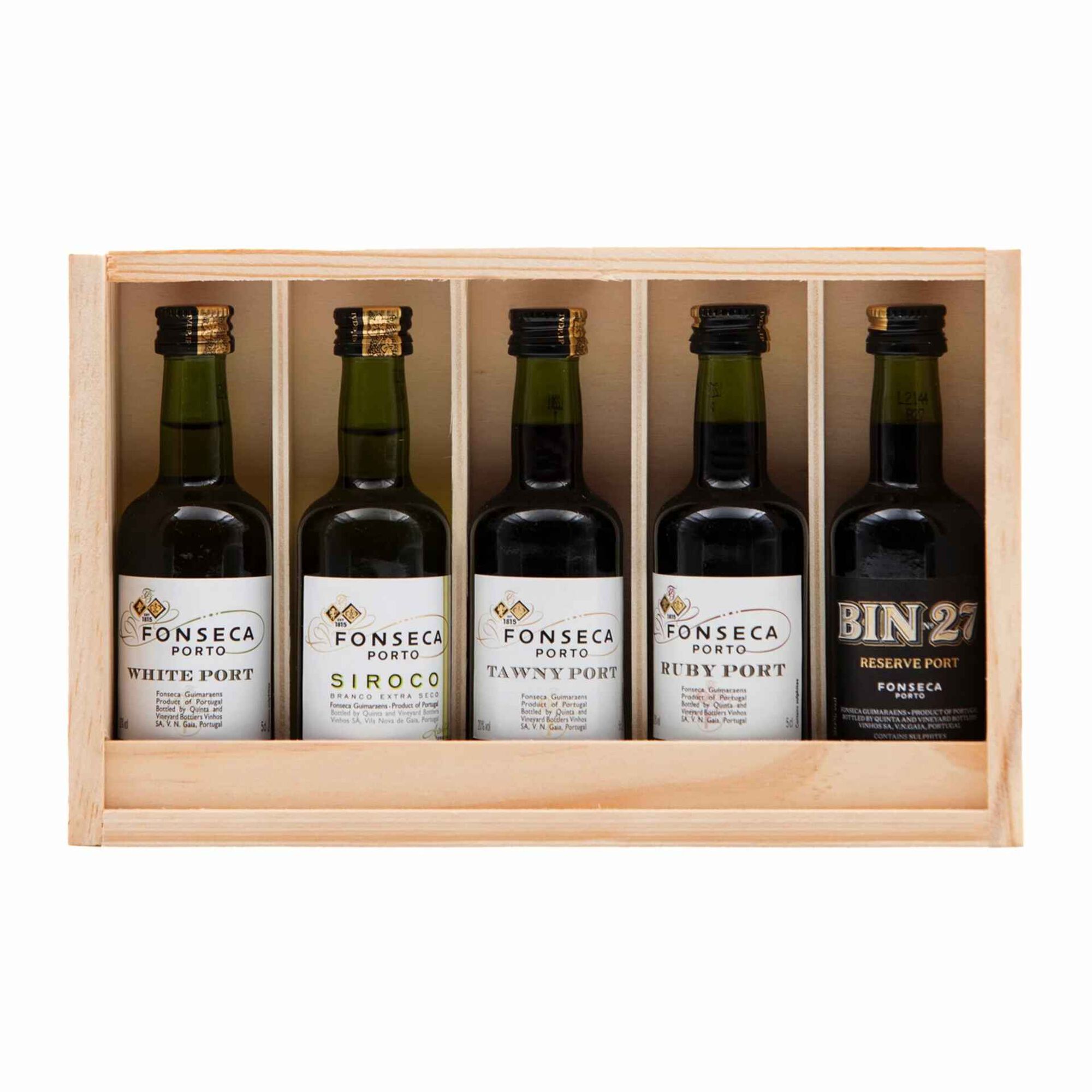 Fonseca 5 Vinhos do Vinho do Porto em Caixa de Madeira