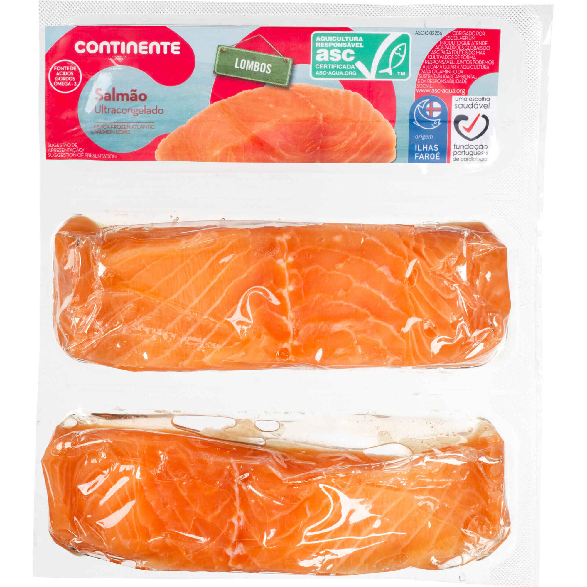 Lombos de Salm&atilde;o ASC Ultracongelado Continente