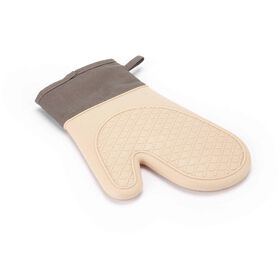 Luva Cozinha Silicone Bege e Cinza Chefe