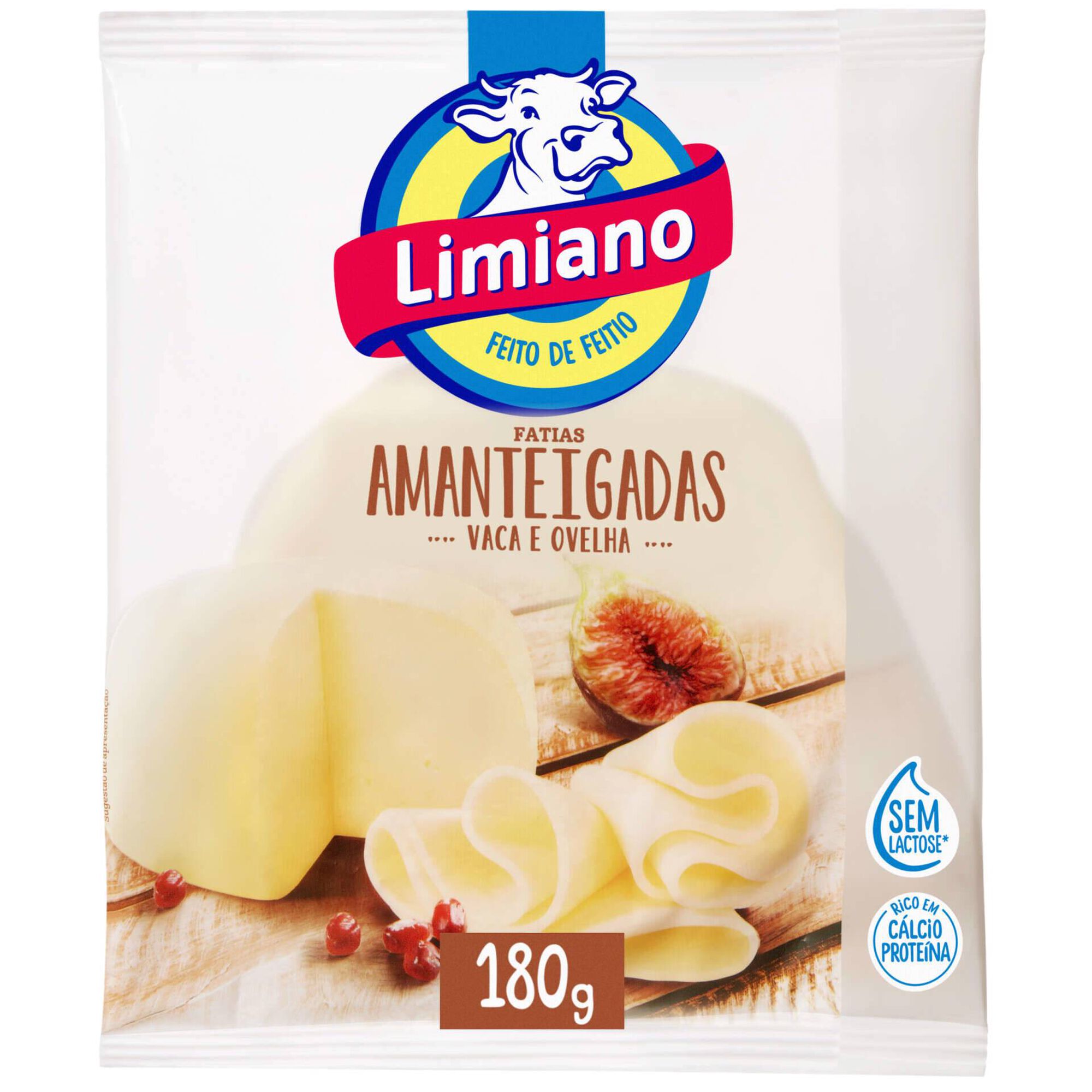 Queijo de Mistura sem Lactose Amanteigado Fatiado Limiano