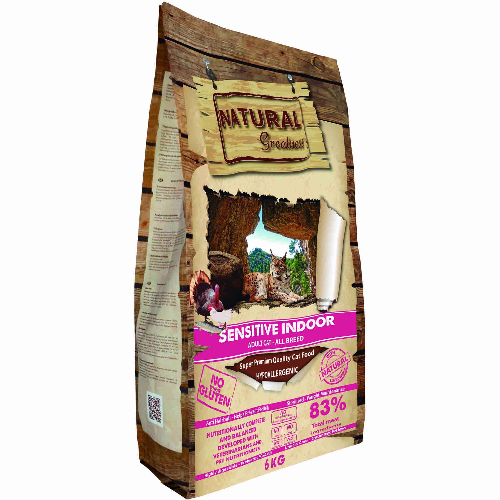 Ra&ccedil;&atilde;o para Gato Adulto Sensitive Indoor Natural Greatness