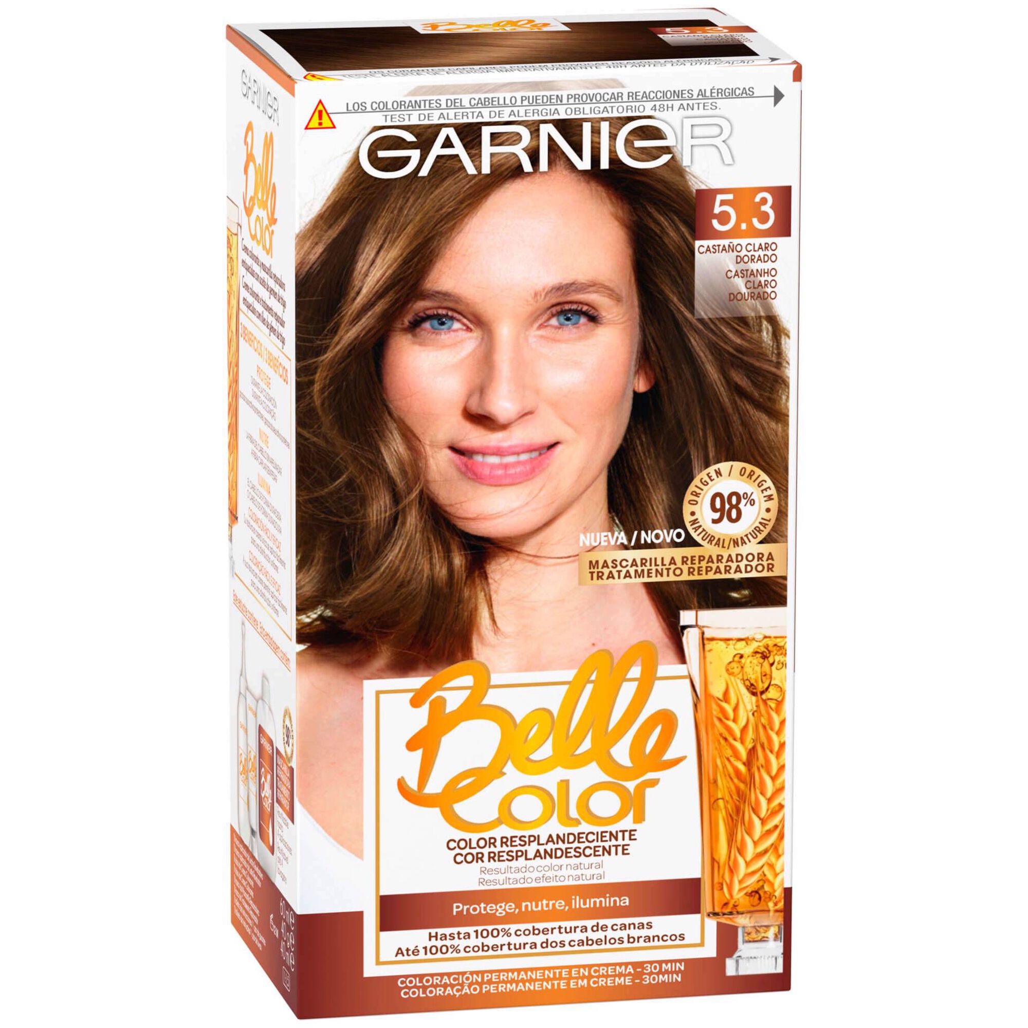 Coloração Permanente Belle Color Castanho Claro Dourado 5.3 Coloração Permanente Belle Color Castanho Claro Dourado 5.3
