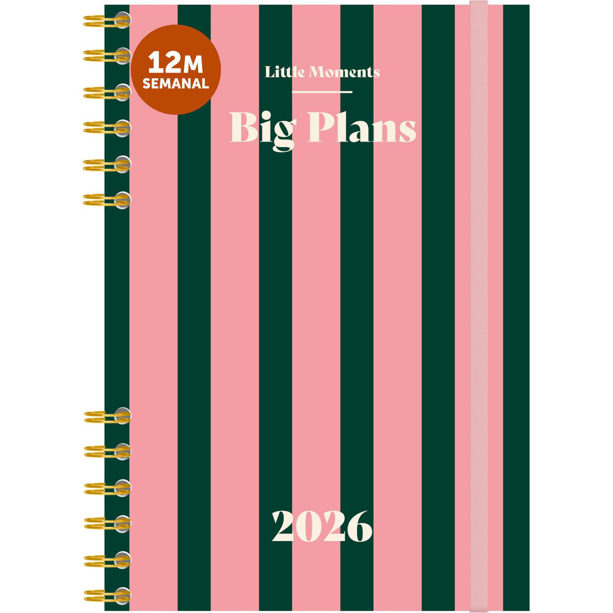 Agenda A5 2026 Espiral 12 Meses (várias cores)