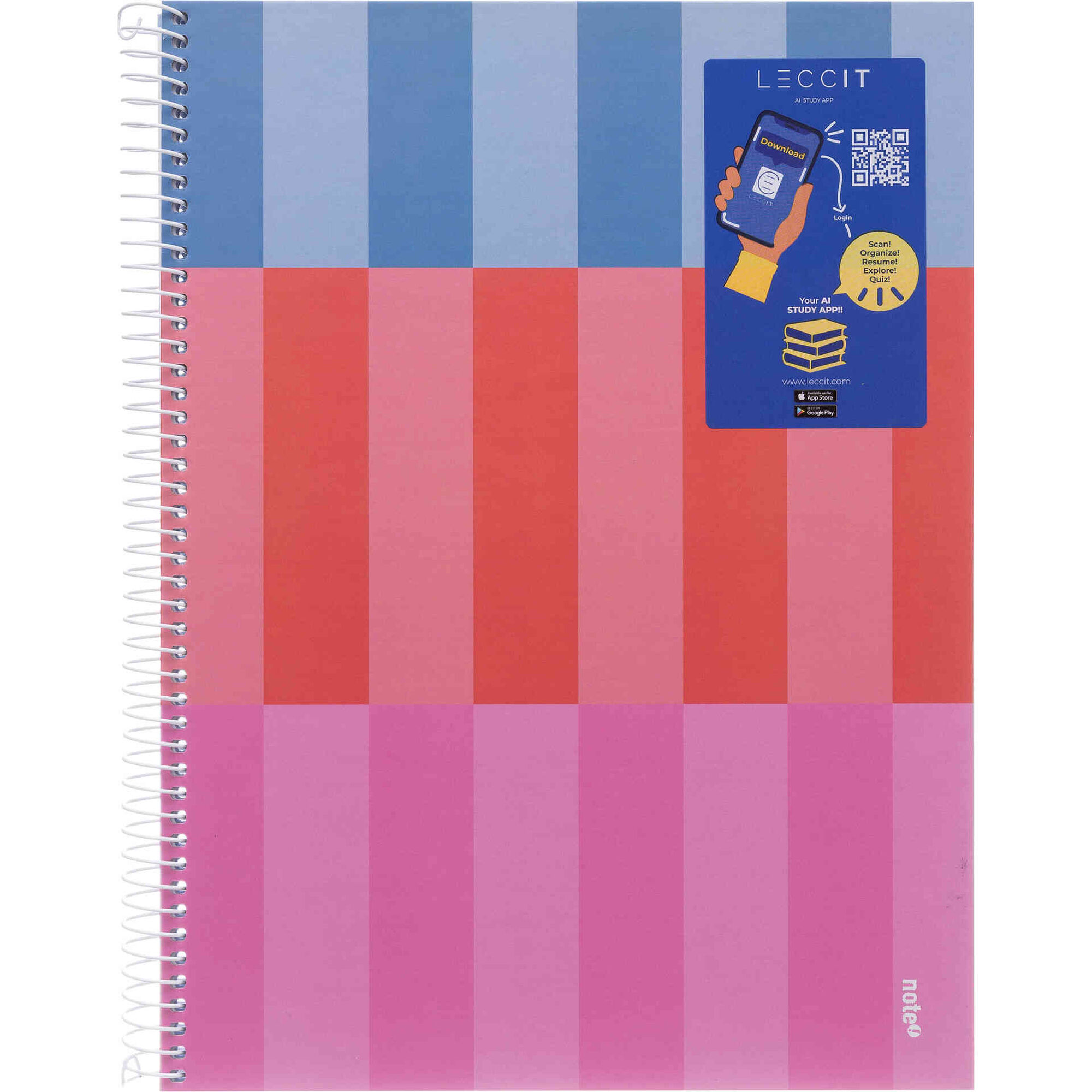 Caderno Note! Espiral Capa Dura A4 Pautado Dynamic para App Leccit (v&aacute;rias cores)