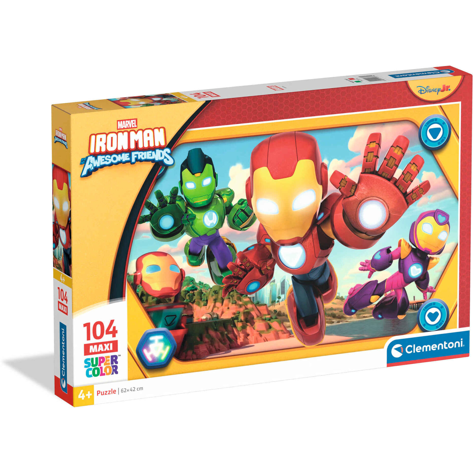 Puzzle Maxi Homem de Ferro e a sua Superequipa 104 Peças