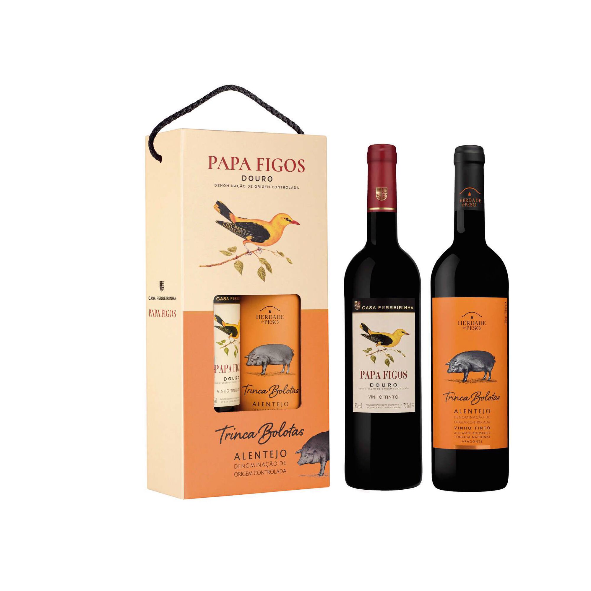 Papa Figos Douro e Trinca Bolotas Alentejo Vinho Tinto Conjunto