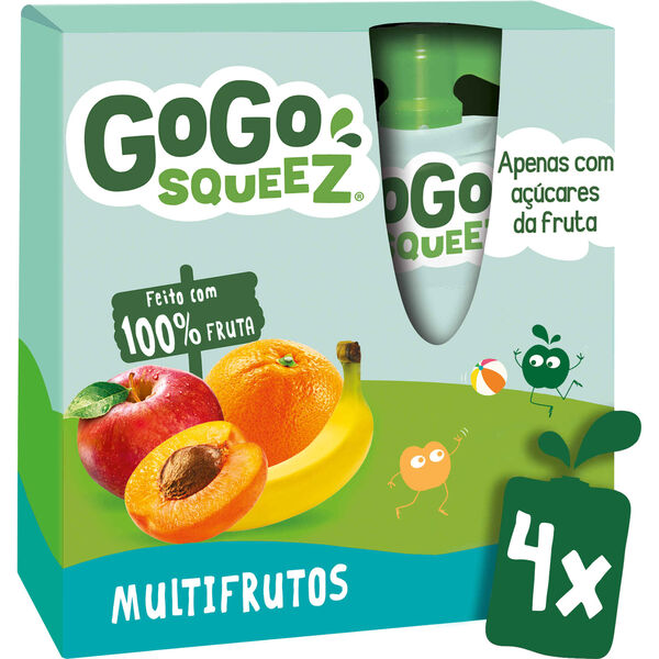 Pack  Saquetas de Fruta Multifrutos +3A GoGo squeeZ