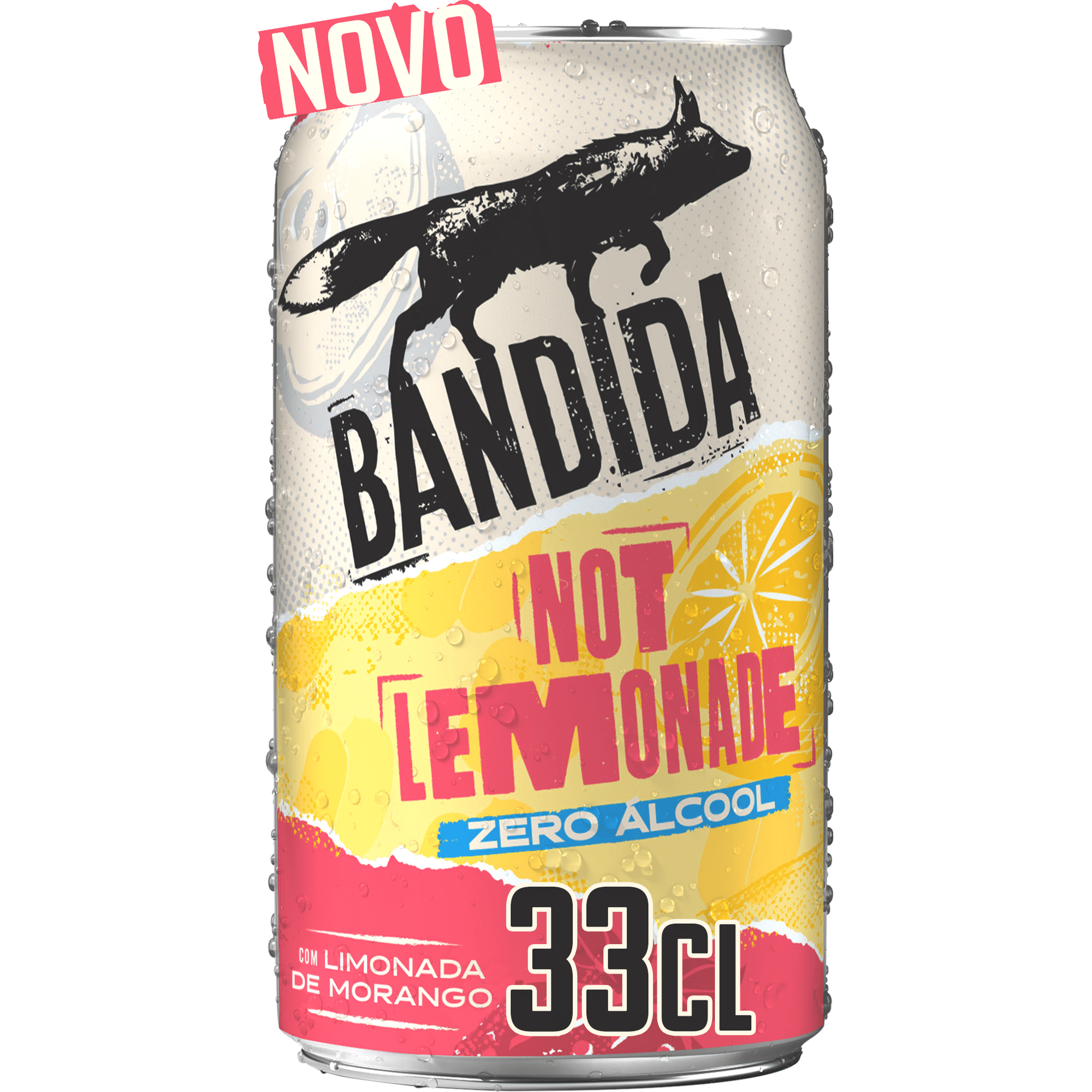 Sidra sem &Aacute;lcool em Lata Limonada de Morango Bandida