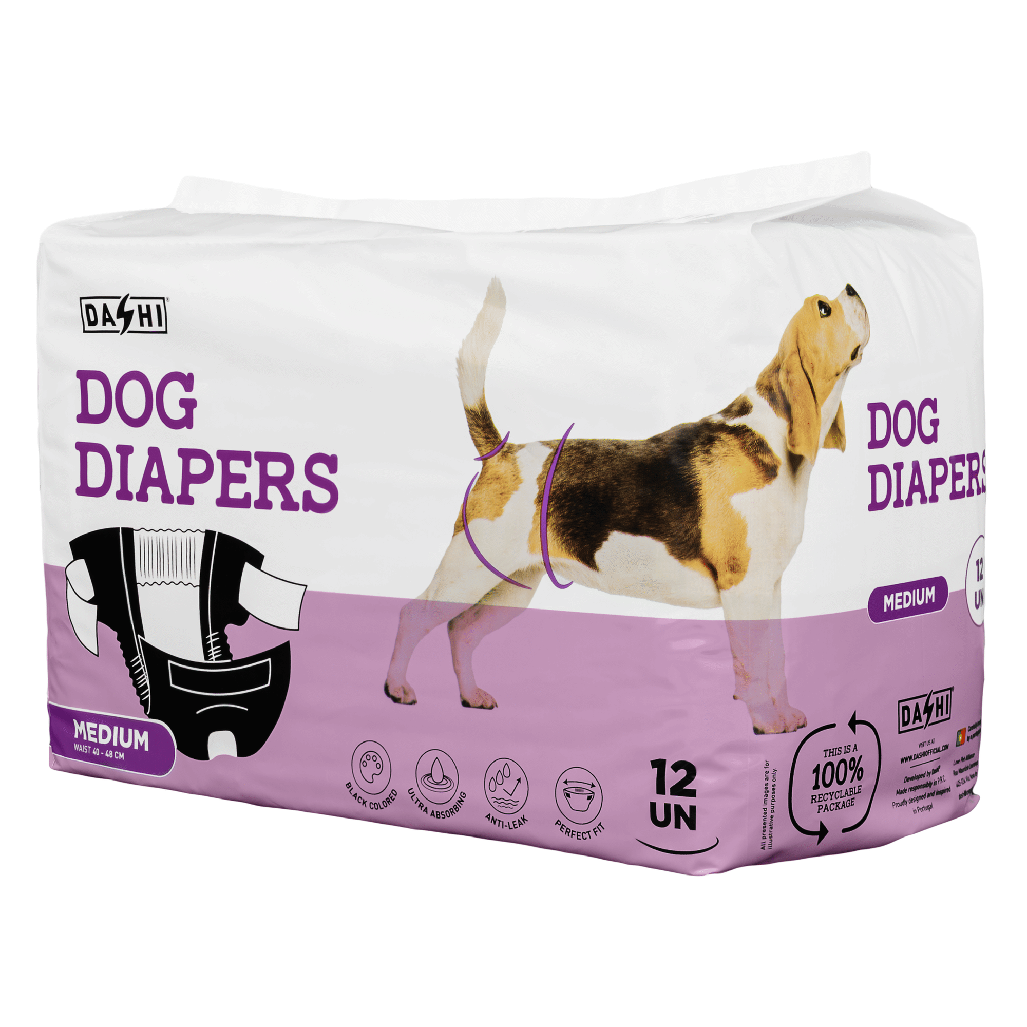 Fraldas Descart&aacute;veis para C&atilde;o M (40-48cm) Dashi