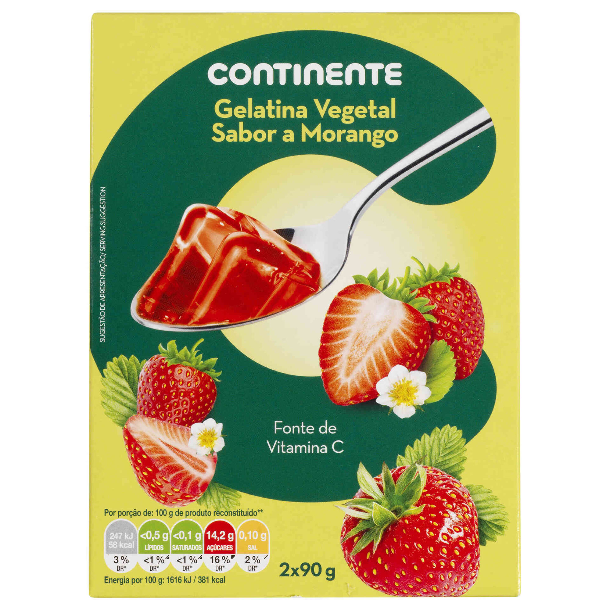 Gelatina em Pó Vegetal de Morango
