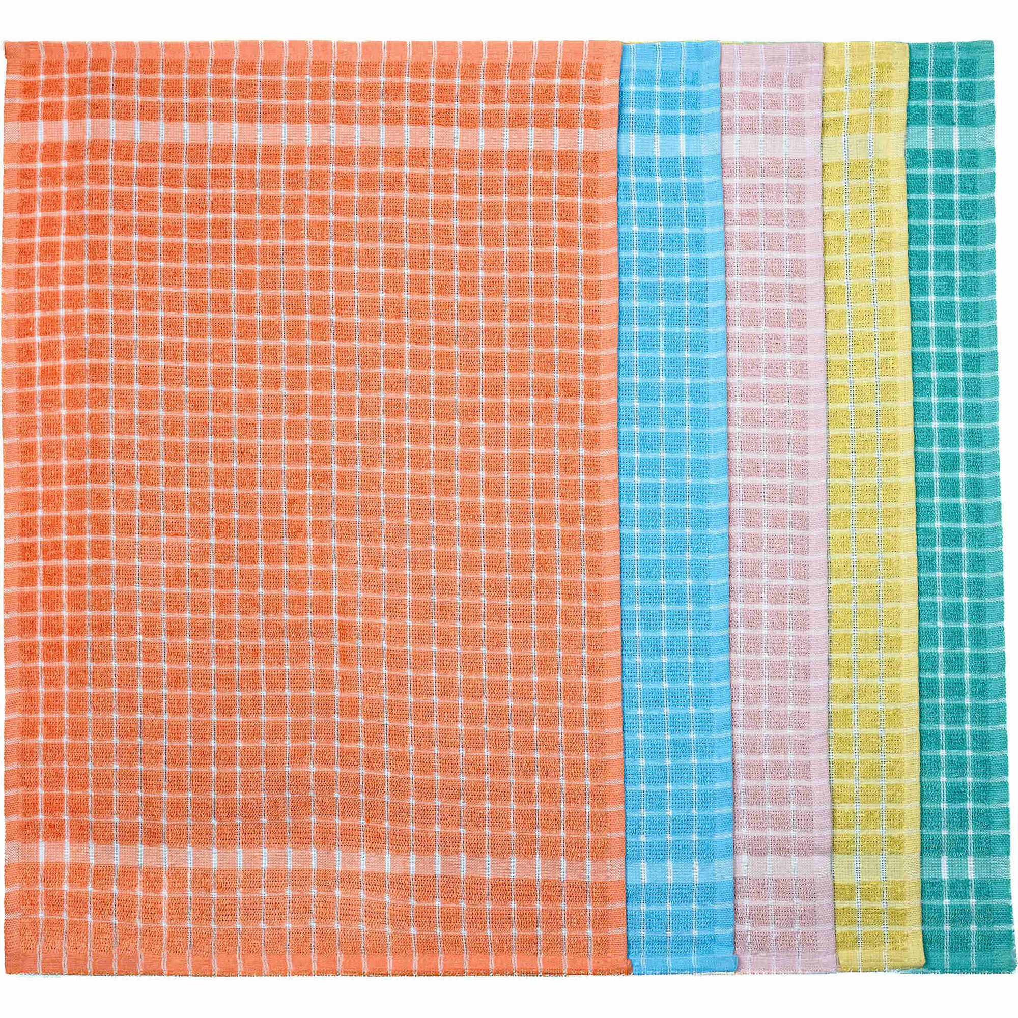 Conjunto 5 Panos Cozinha Algod&atilde;o 60x40cm Coloridos