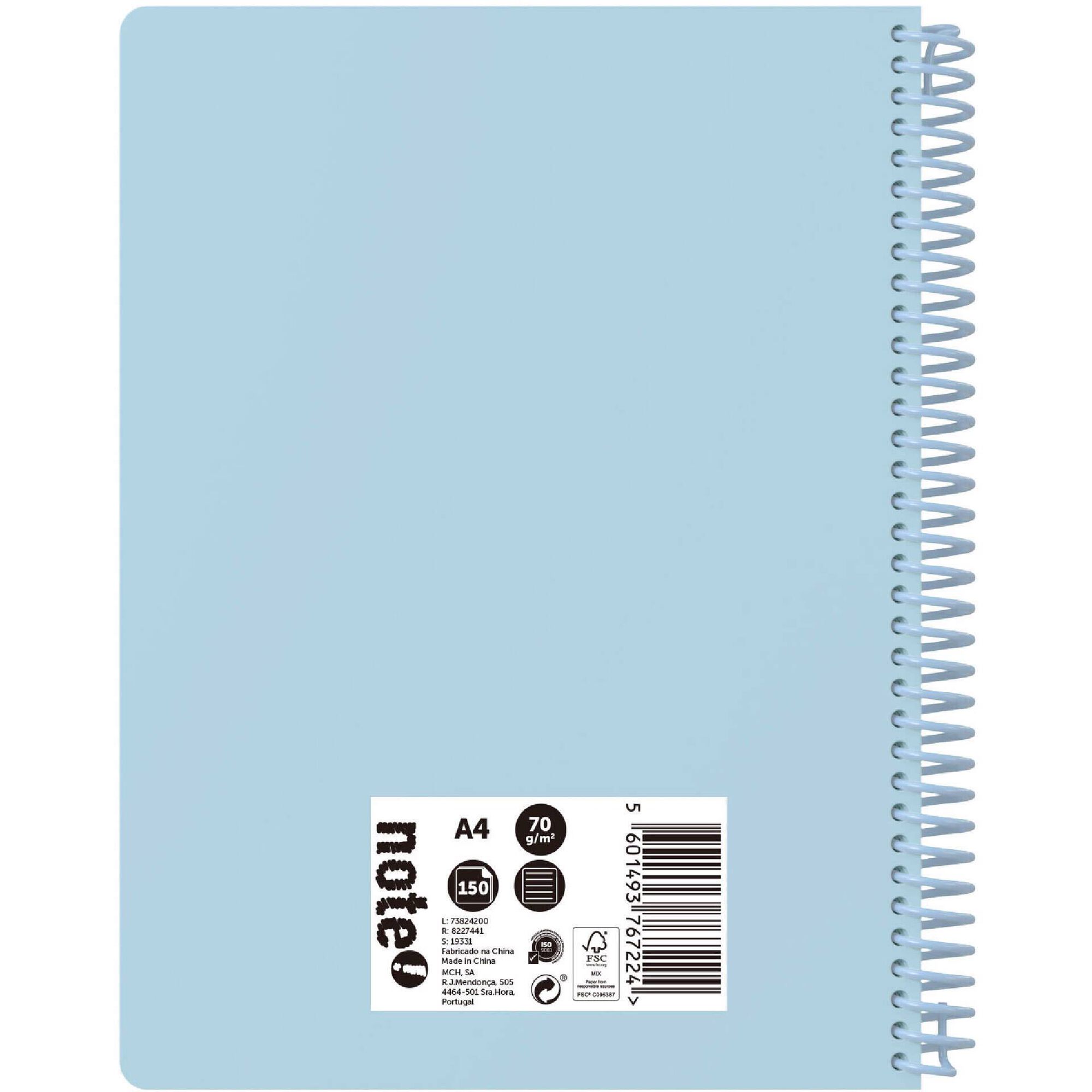 Caderno Espiral A4 Pautado (várias cores)