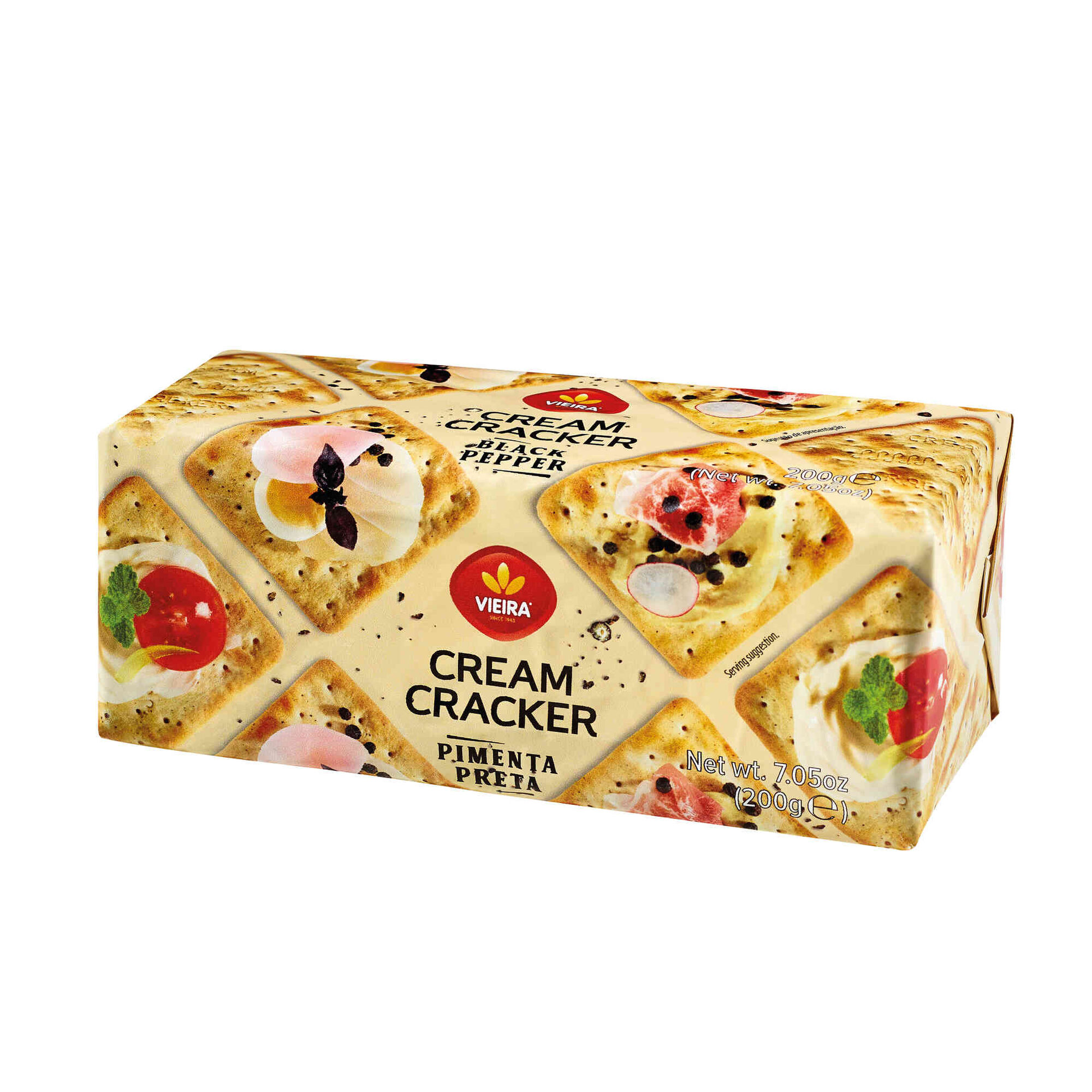 Bolachas Cream Cracker com Pimenta Preta Bolachas Cream Cracker com Pimenta Preta