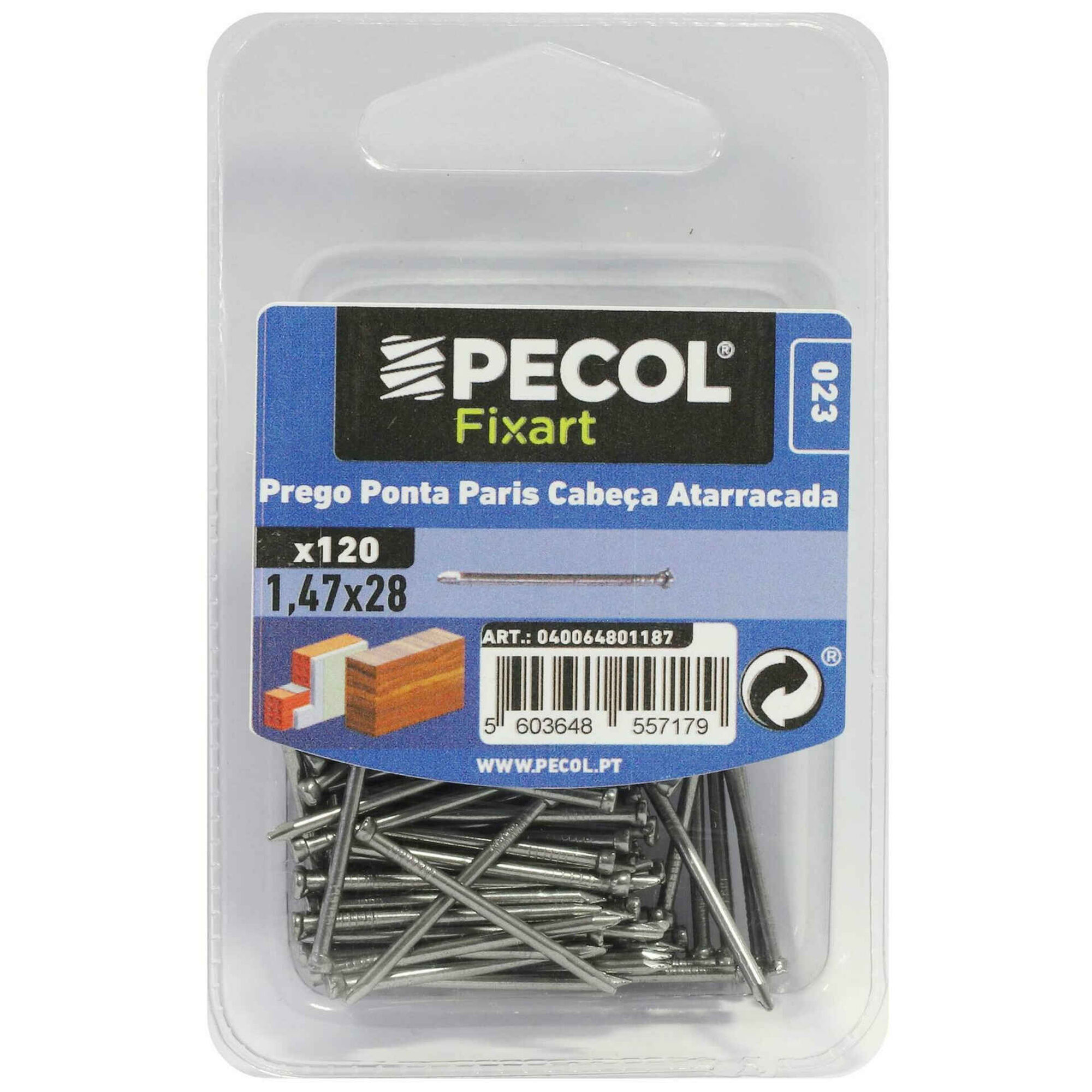 Prego Aço Cabeça Atarracada 1,47x28