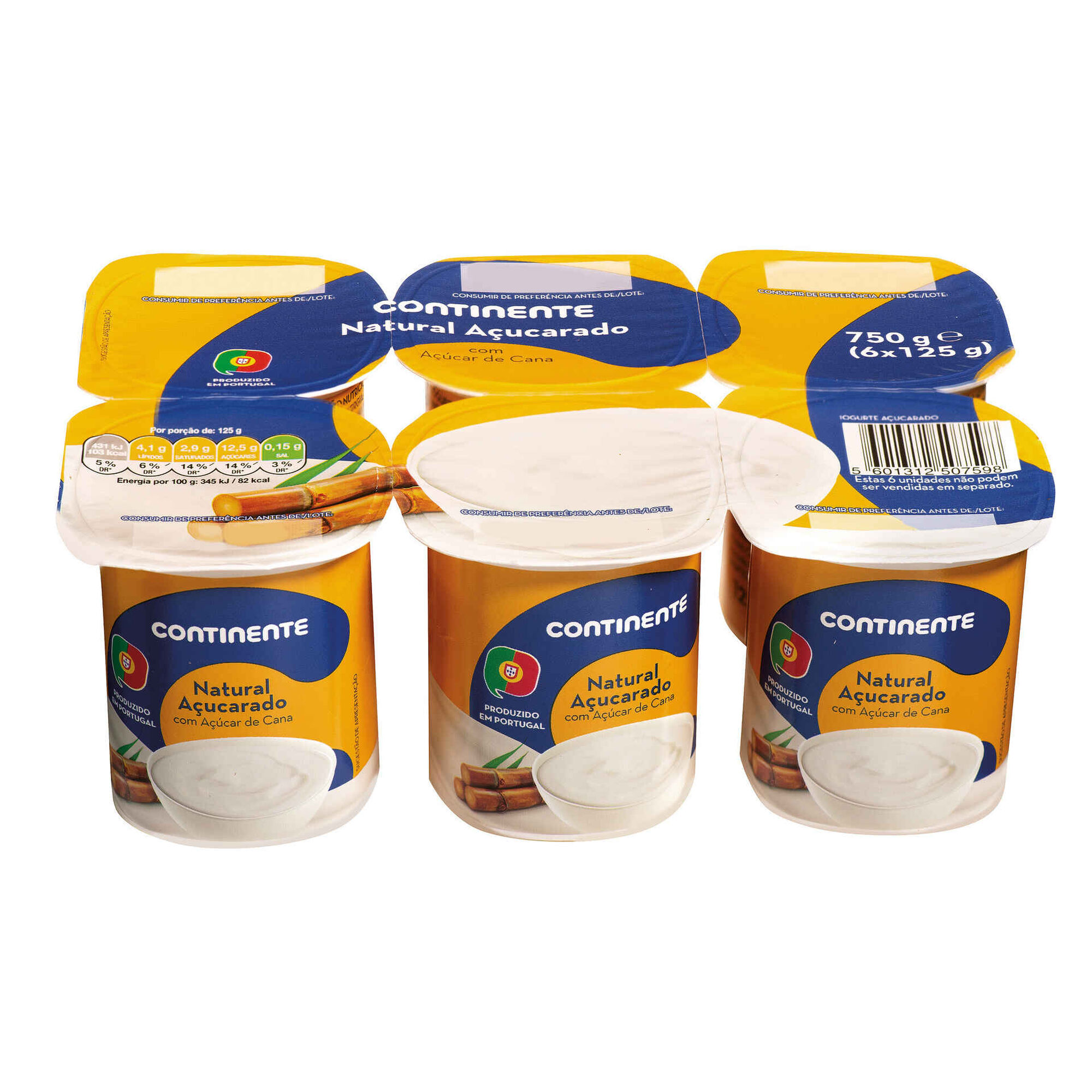 Iogurte Natural Açucarado com Açúcar de Cana