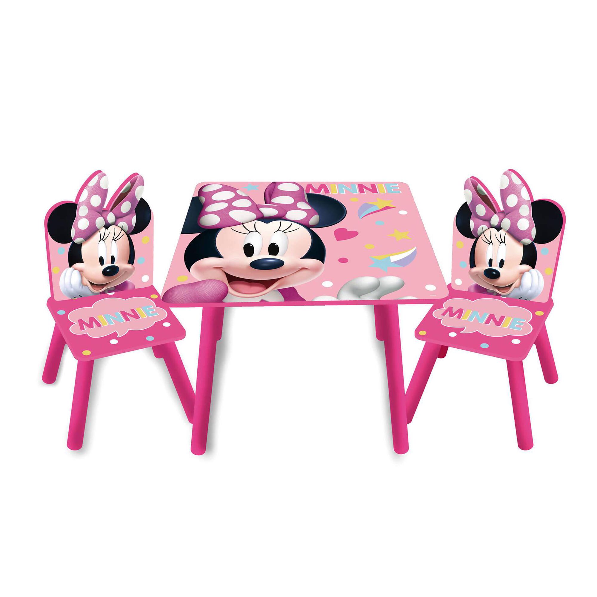 Conjunto Mesa e 2 Cadeiras Madeira Minnie