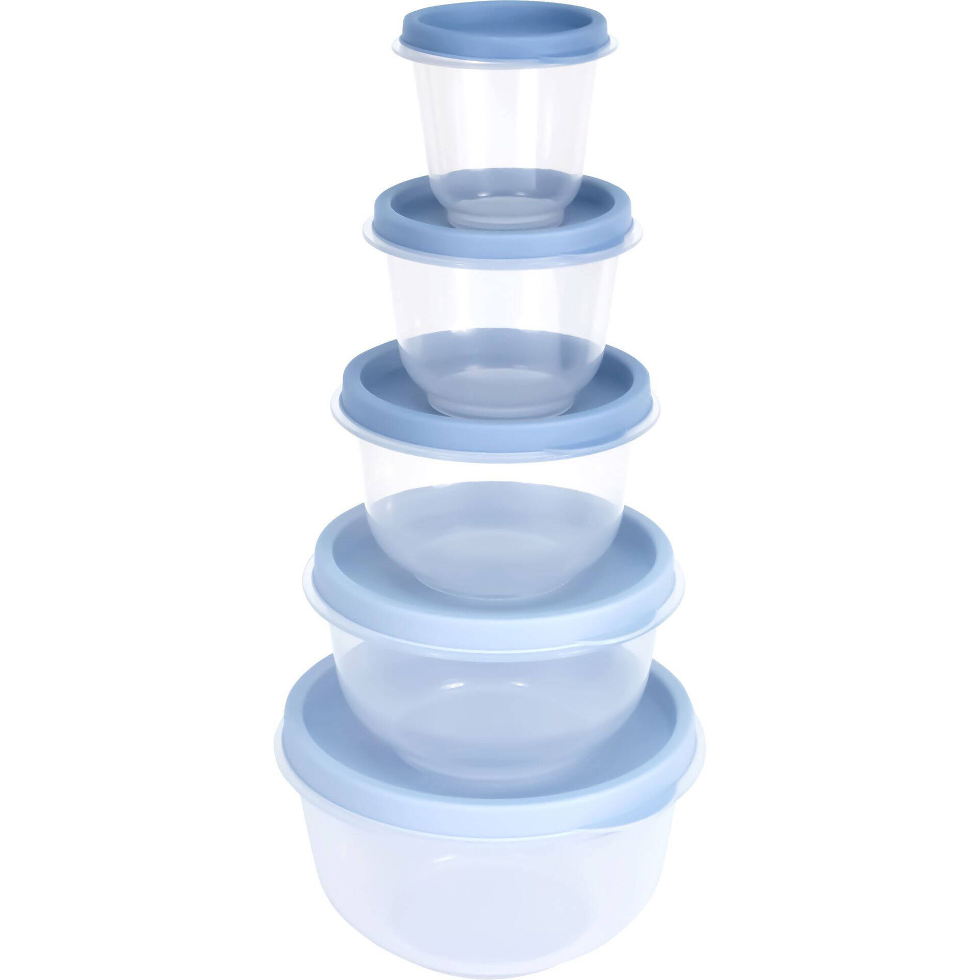 Conjunto 5 Caixas Herm&eacute;ticas Redondas