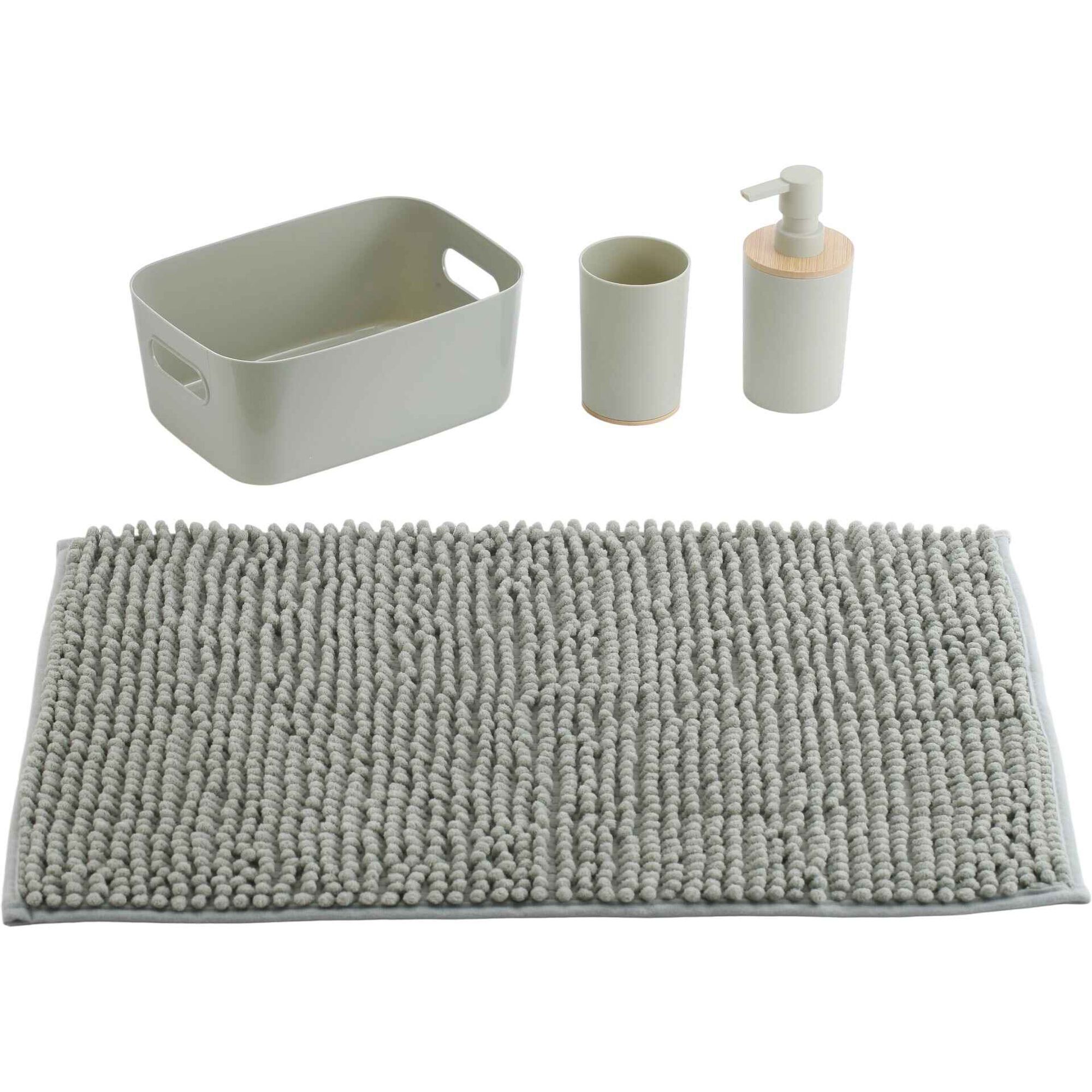 Conjunto 4 Acessórios Banho Verde Conjunto 4 Acessórios Banho Verde