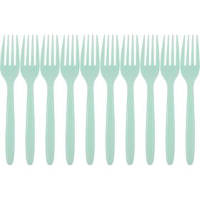 Conjunto 10 Garfos Reutiliz&aacute;veis Soft Menta Kasa
