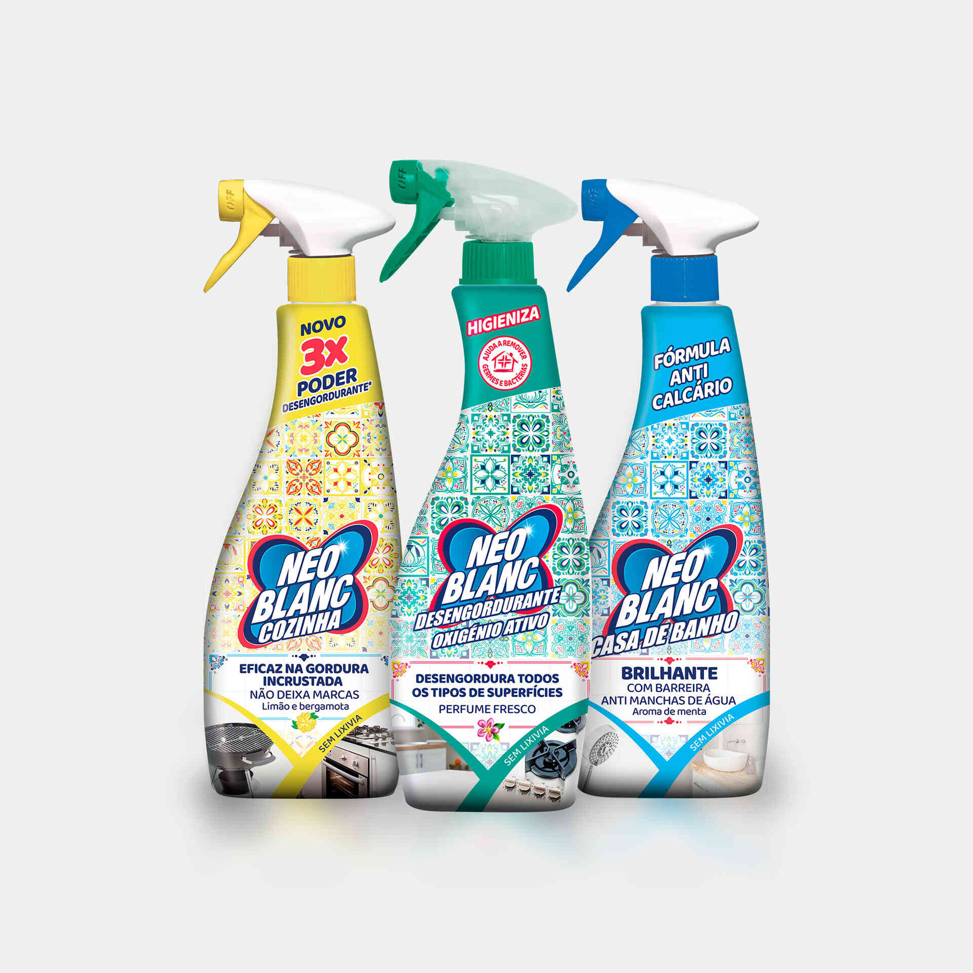Anti-Calcário Spray + Spray Desengordurante Cozinha + Spray Desengordurante Oxigénio Ativo Anti-Calcário Spray + Spray Desengordurante Cozinha + Spray Desengordurante Oxigénio Ativo