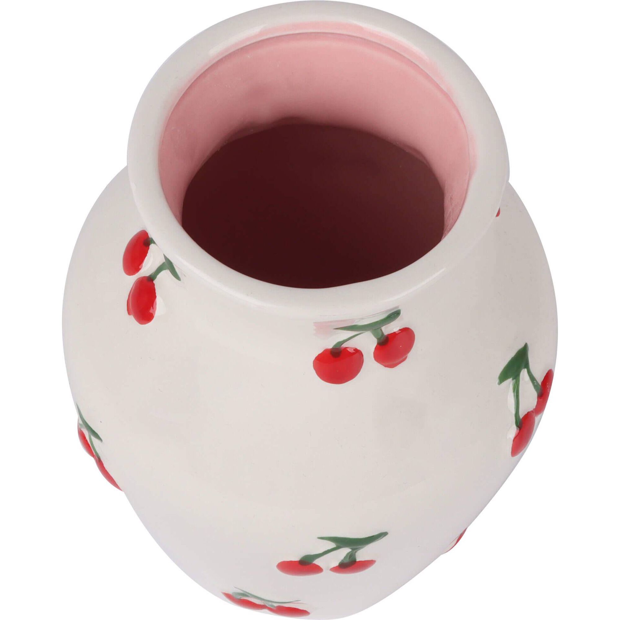 Jarra Redonda Branca com Cerejas Kasa