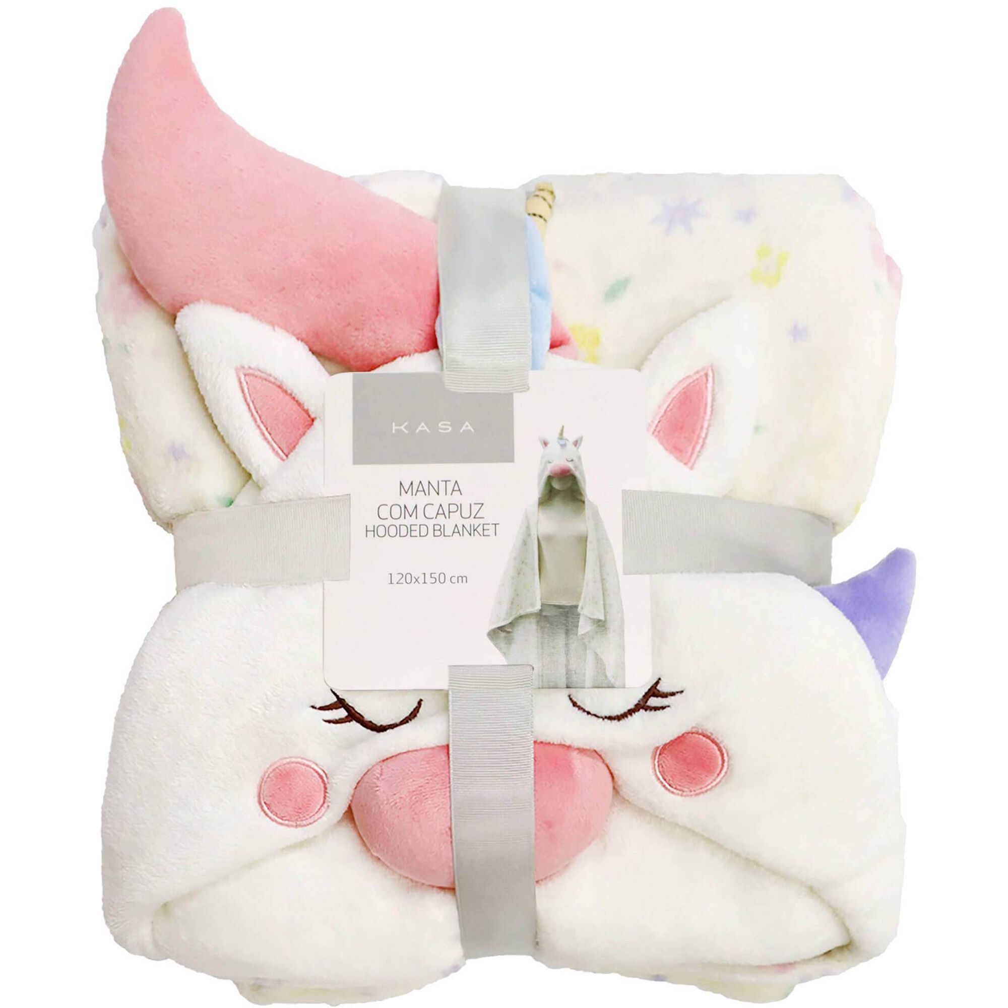 Manta com Capuz 120x150cm Unicórnio
