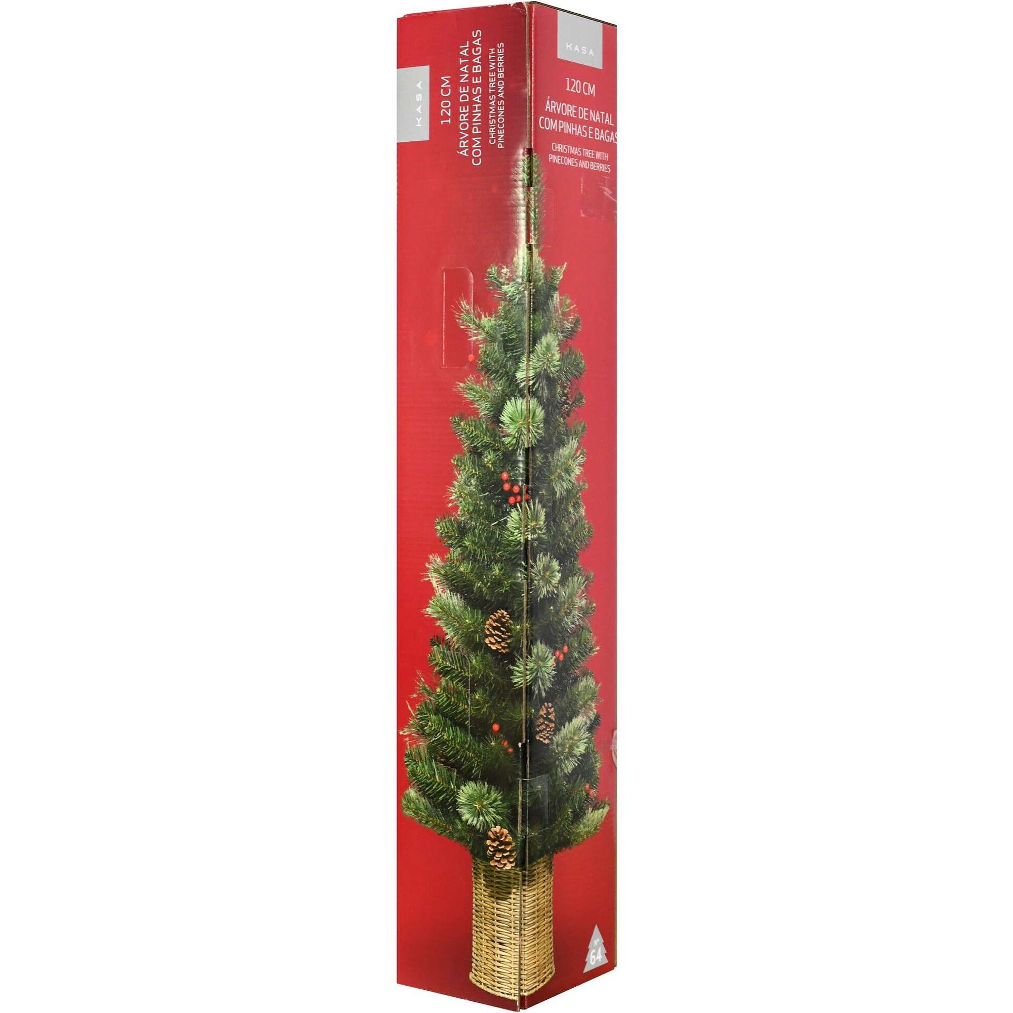 &Aacute;rvore de Natal 120cm com Pinhas e Bagas Kasa