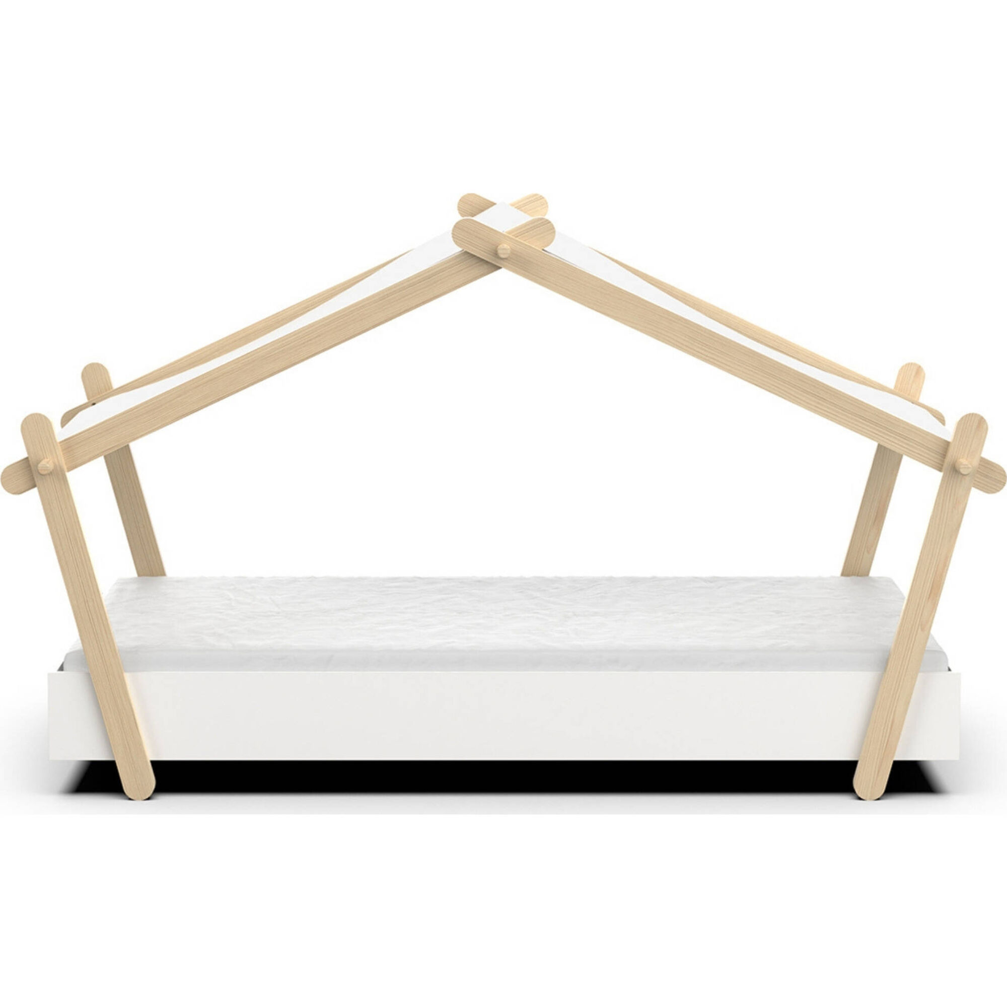 Cama Tenda 223,2x105,5x129,7cm Natural e Branco Lodge