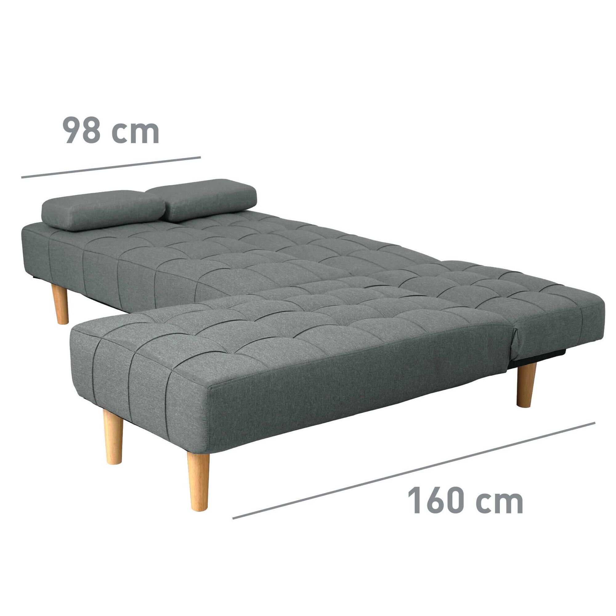 Sof&aacute; Cama Cinza Bergen Kasa
