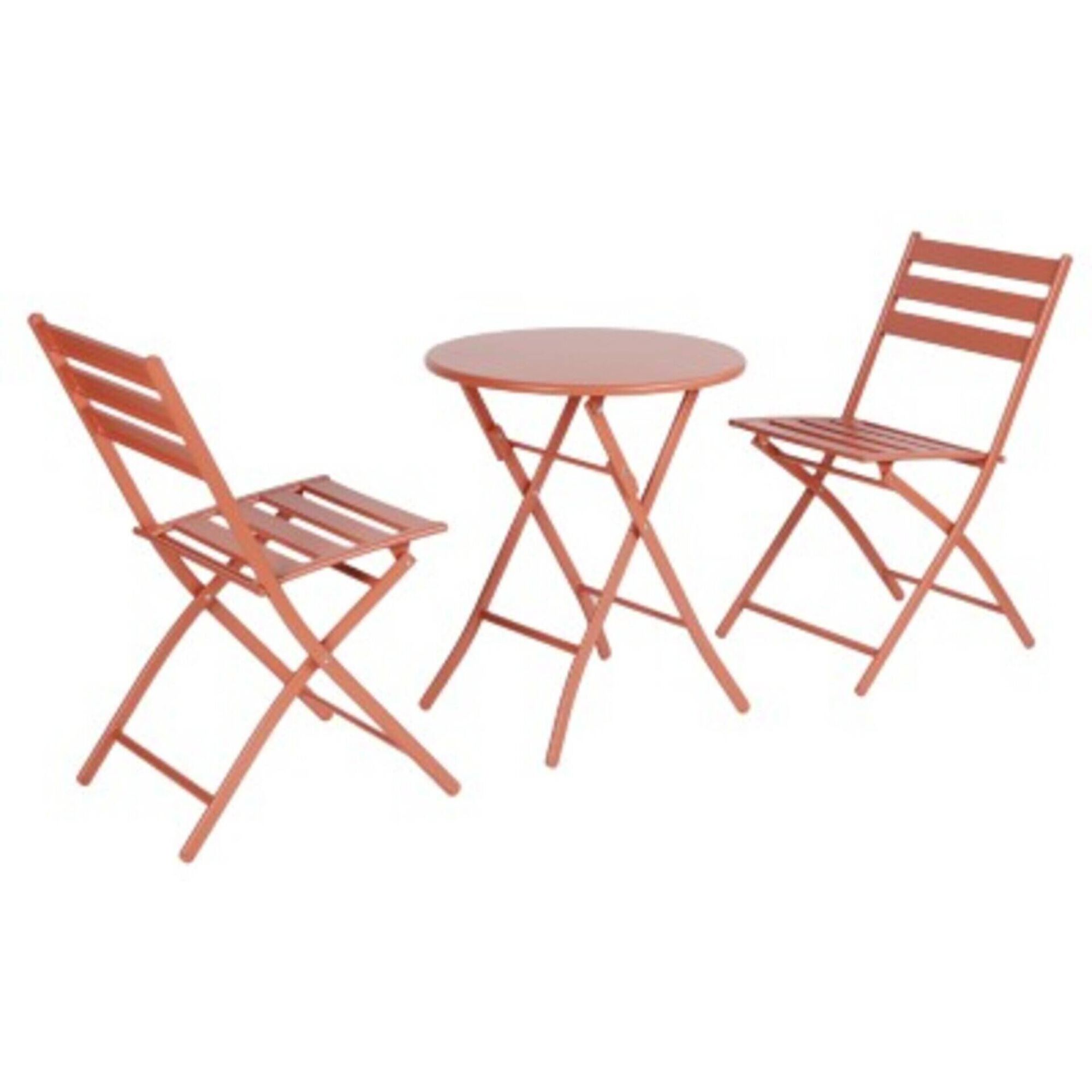 Conjunto de Refei&ccedil;&atilde;o Mesa e 2 Cadeiras Terracota A&ccedil;ores Kasa