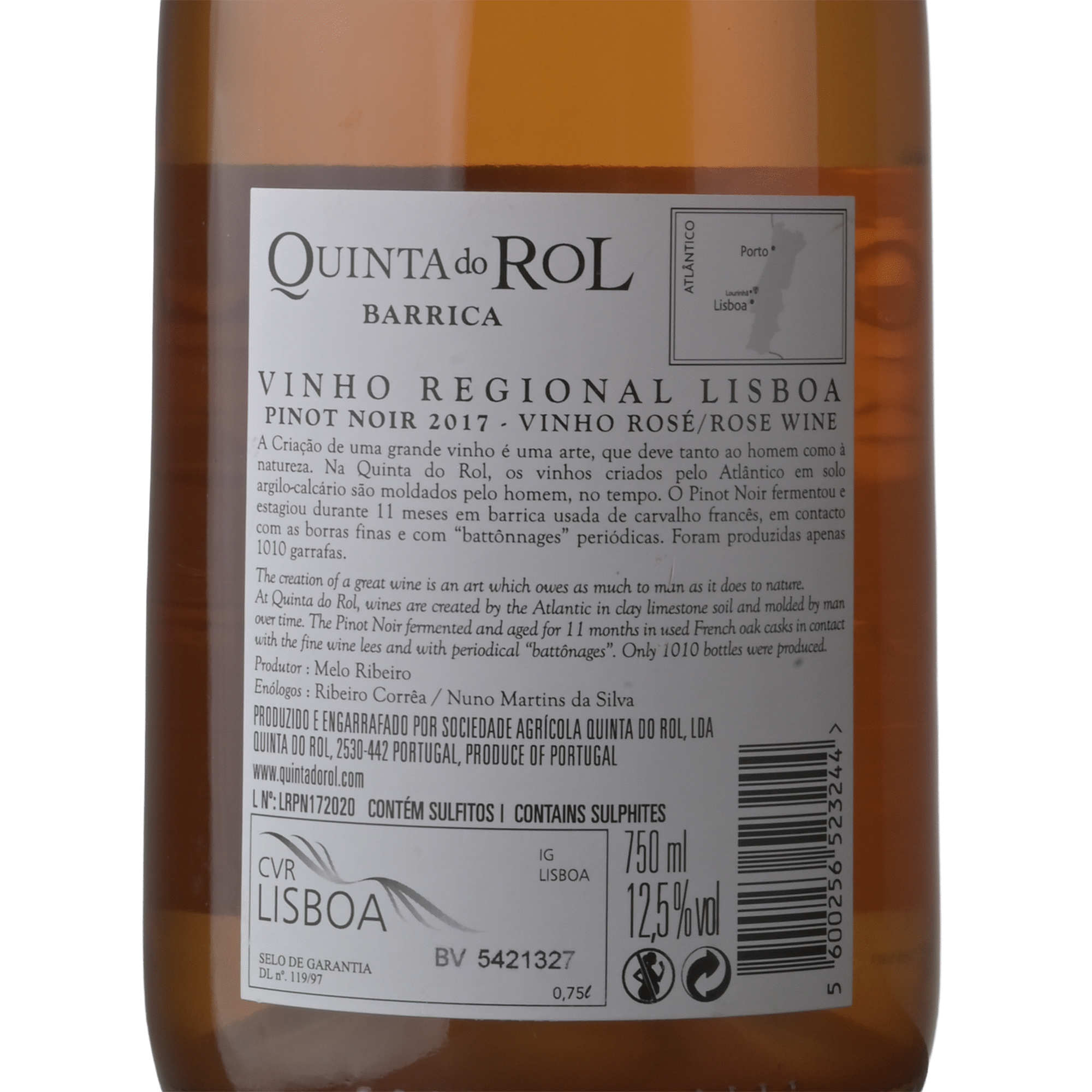 Quinta do Rol Pinot Noir Barrica Lisboa Vinho Ros&eacute;