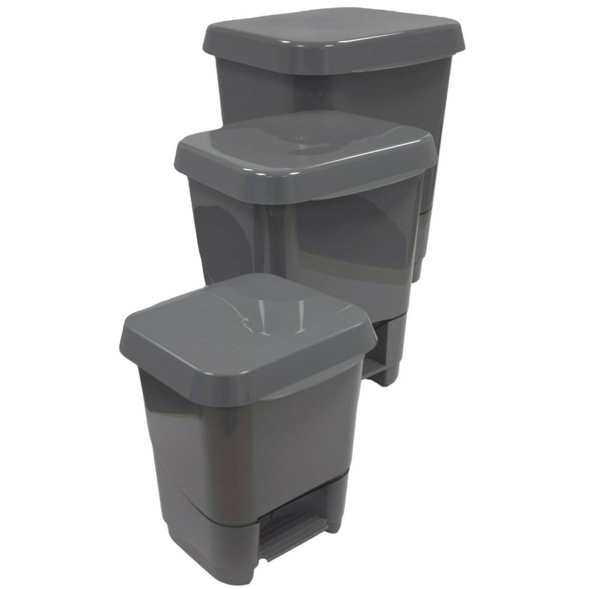 Balde Lixo com Pedal Pl&aacute;stico 20L Cinza Kasa