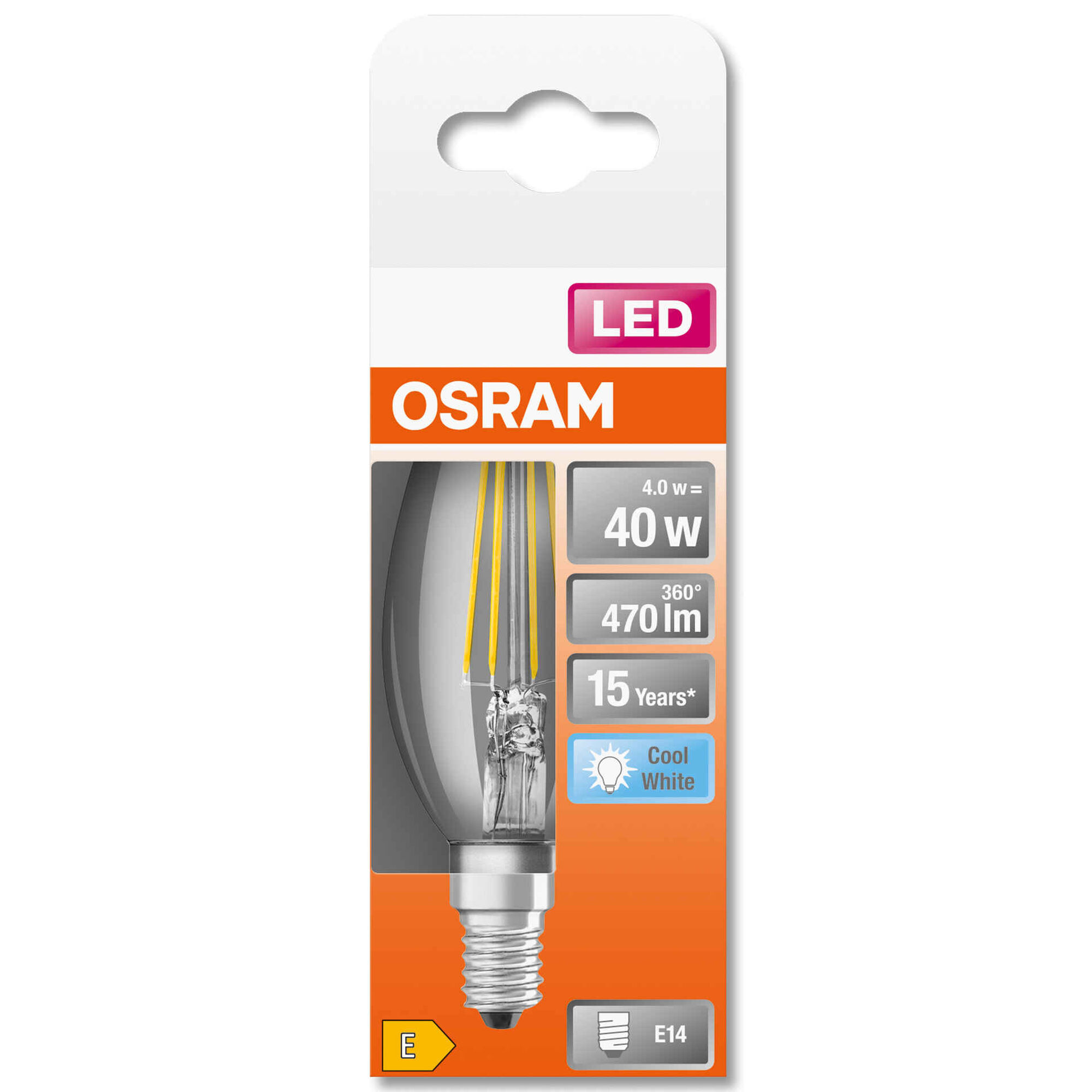 Lâmpada LED Vela E14 4000K 40W