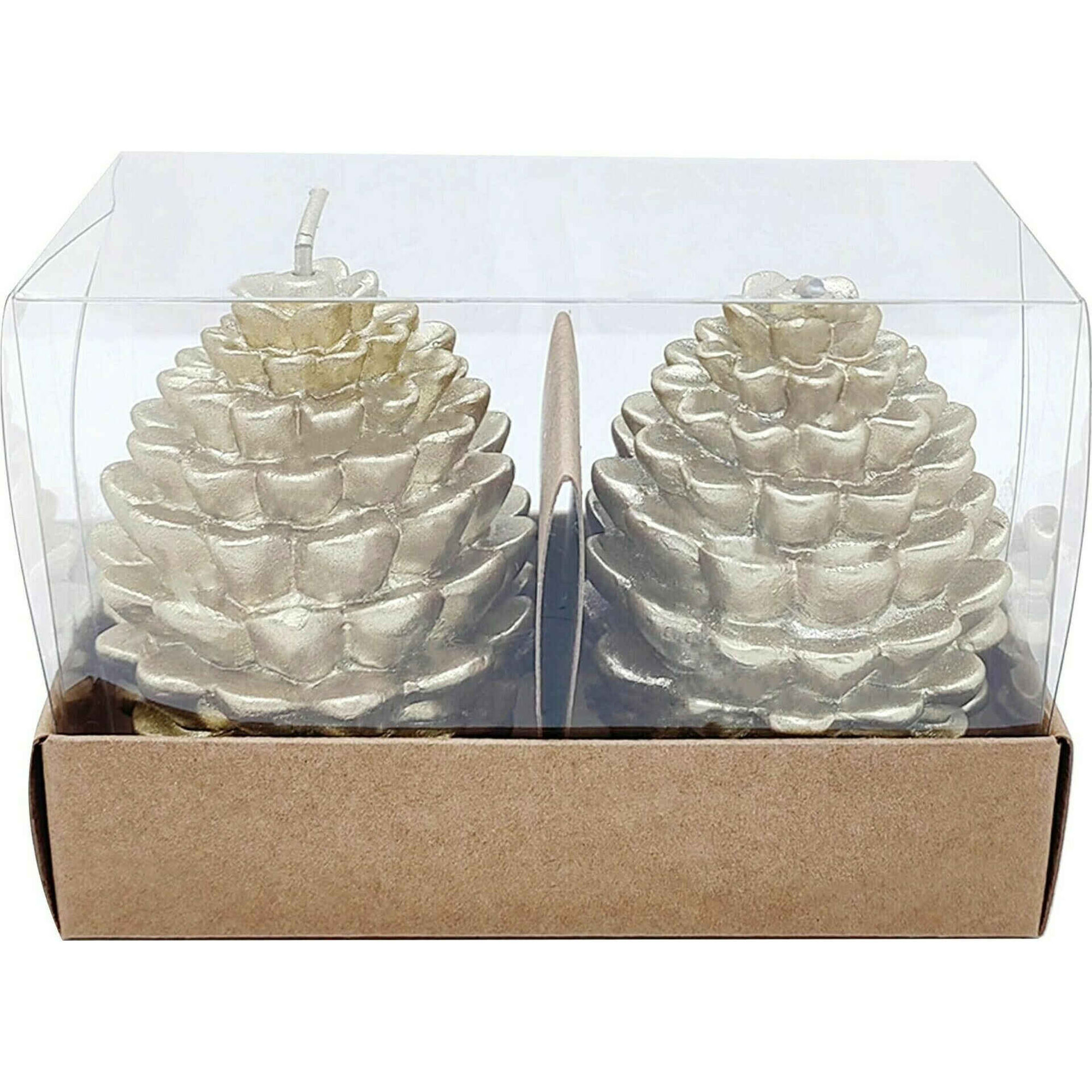 Conjunto 2 Velas Pinha Douradas