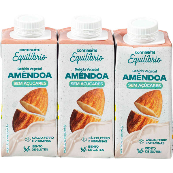 Bebida Vegetal de Amêndoa sem Açúcar Continente Equilíbrio