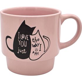 Caneca 420ml 2 Gatos Rosa Kasa