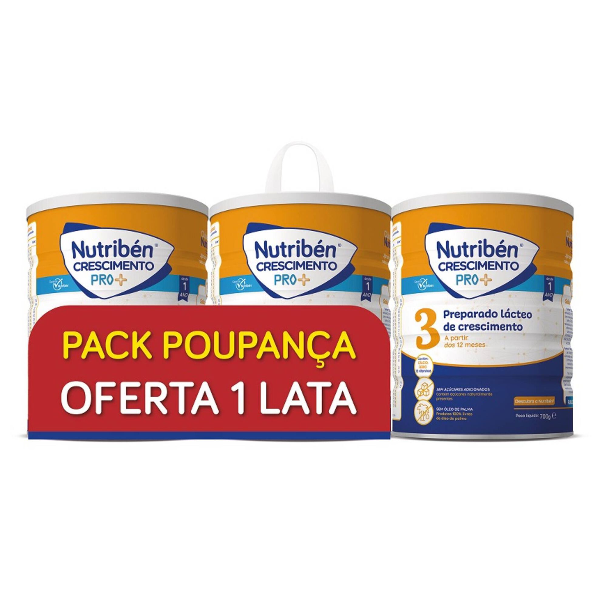 Leite em P&oacute; Crescimento Pr&oacute;+ 3 Pack +12M Nutrib&eacute;n