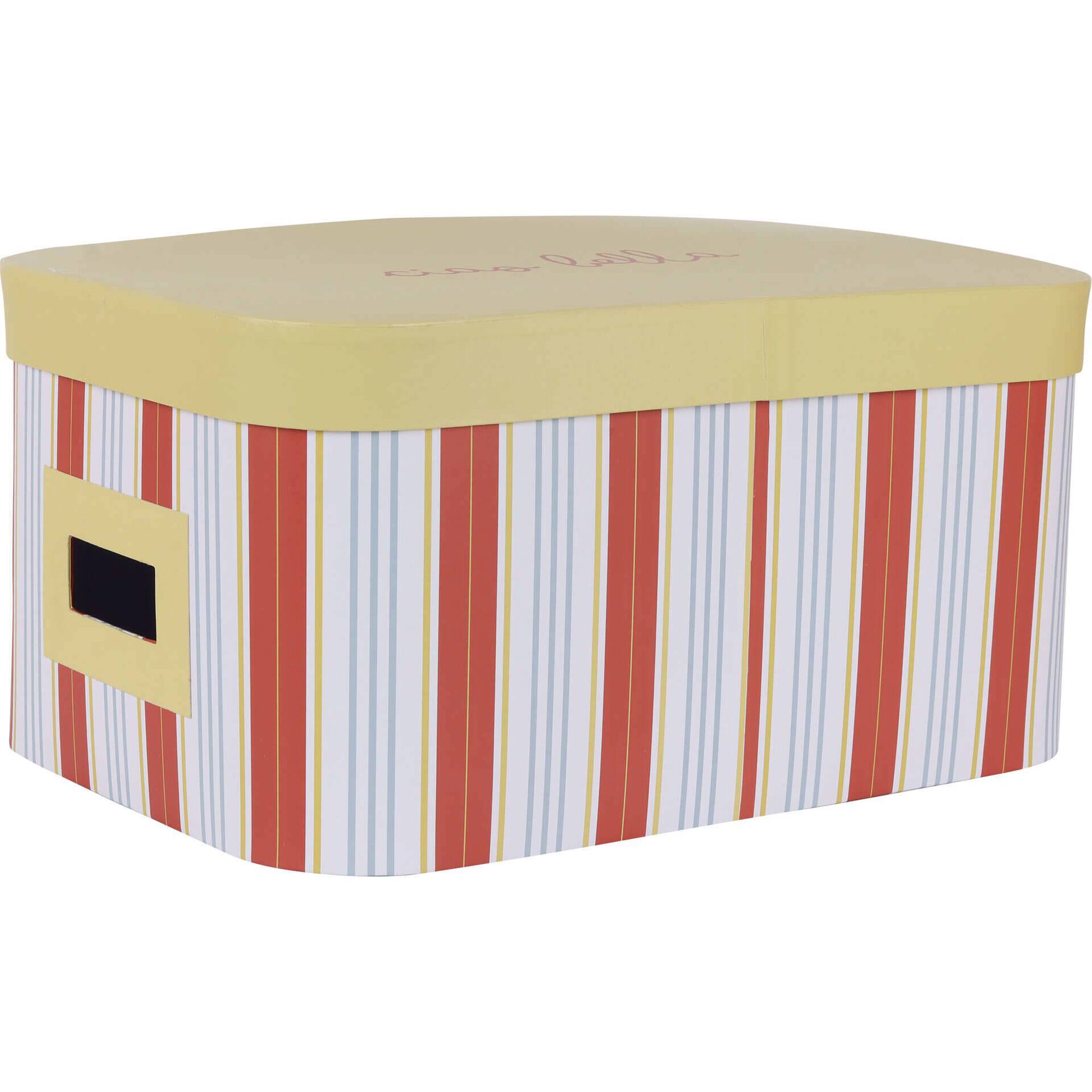 Caixa Riscas Finas Amarelas 34x24x17cm Kasa