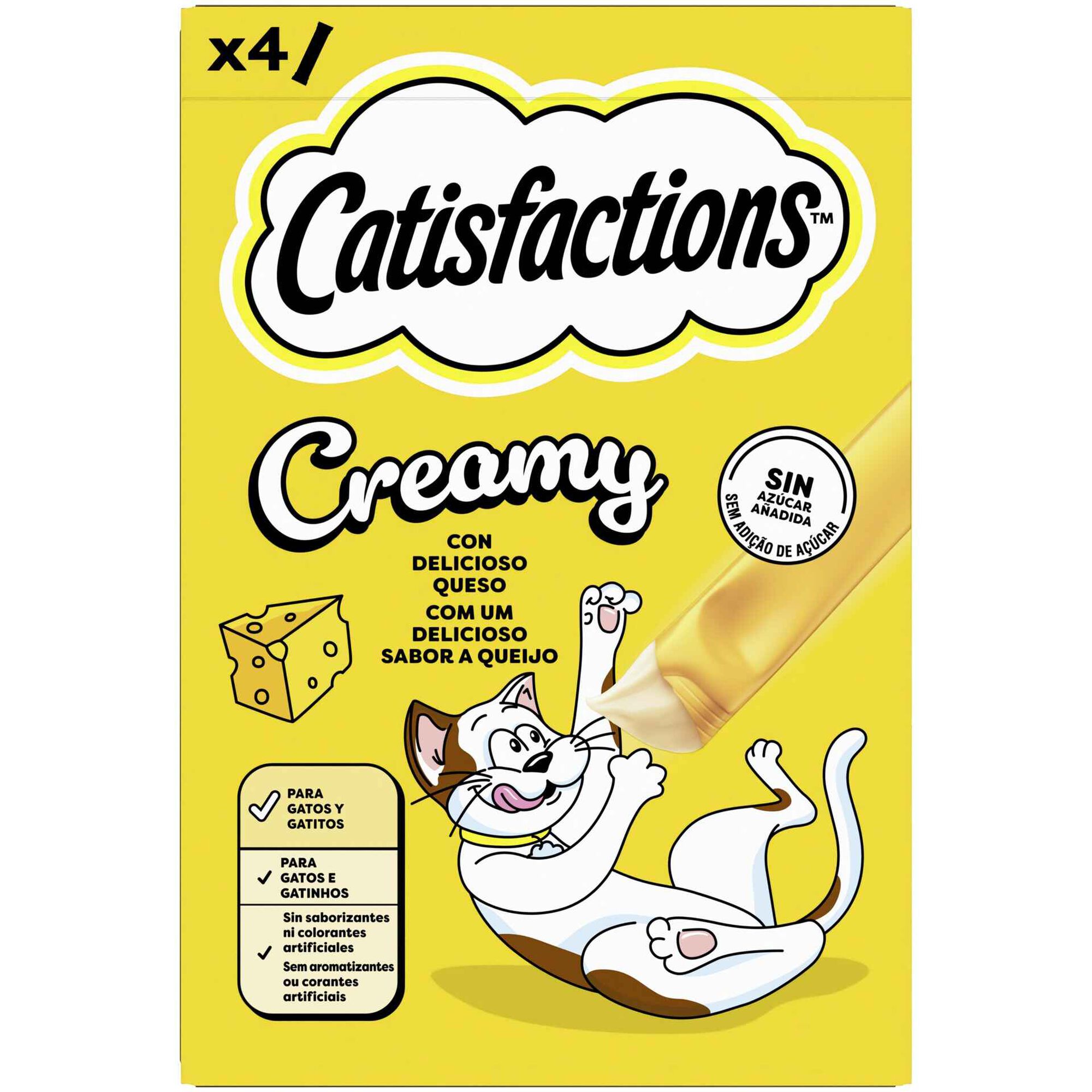 Snack L&iacute;quido para Gato Creamy Queijo Catisfactions