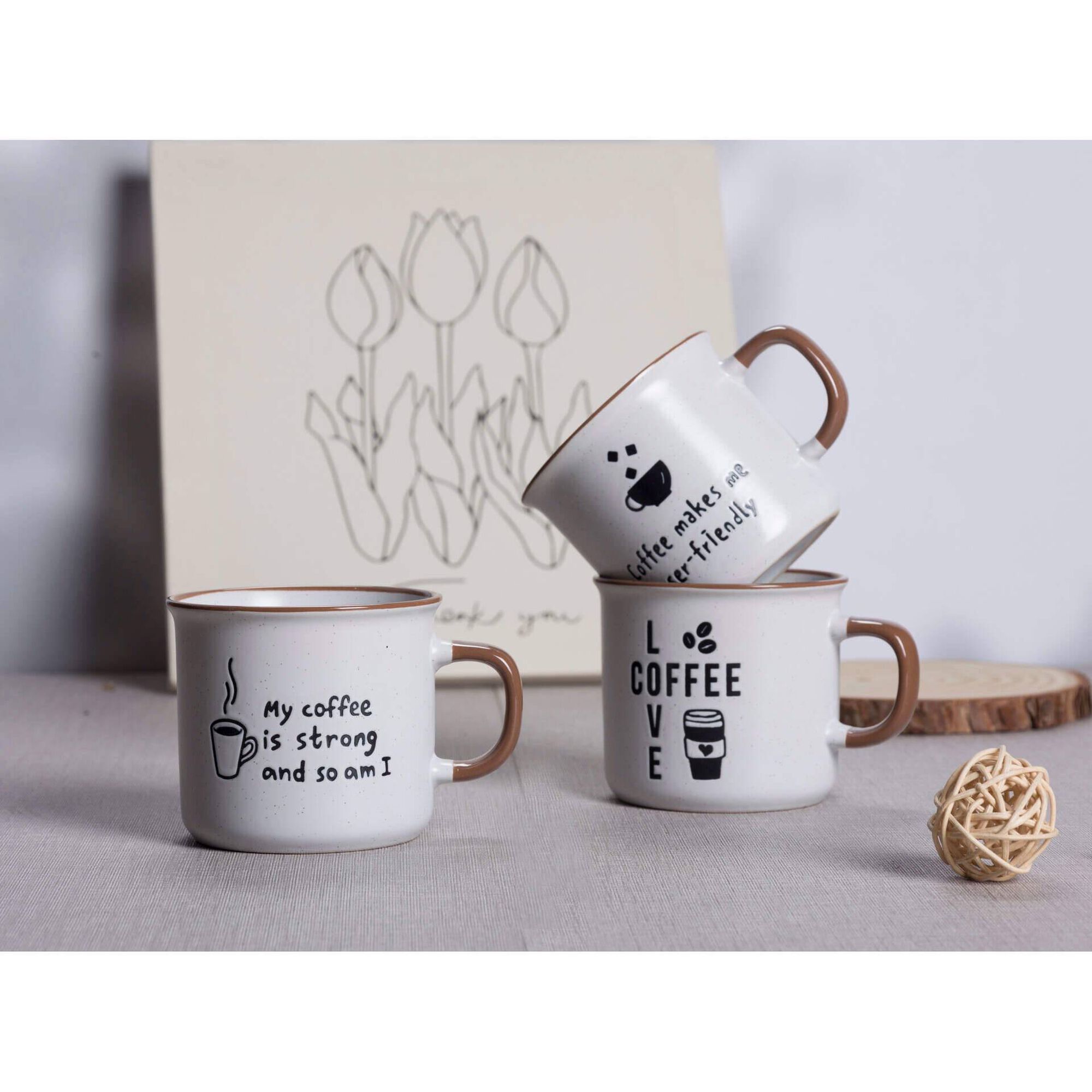 Caneca 285ml Love Coffee Branca Kasa