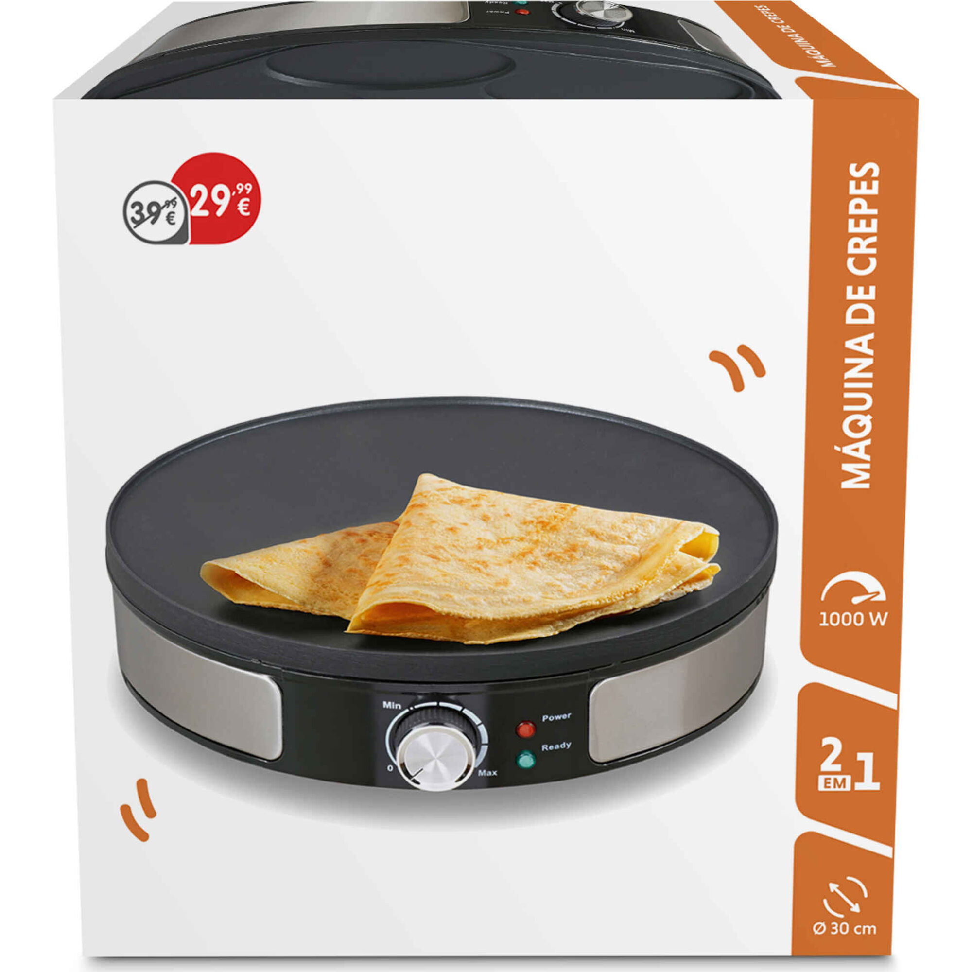 M&aacute;quina de Crepes 2 em 1 Placa Antiaderente Revers&iacute;vel Bazar&atilde;o