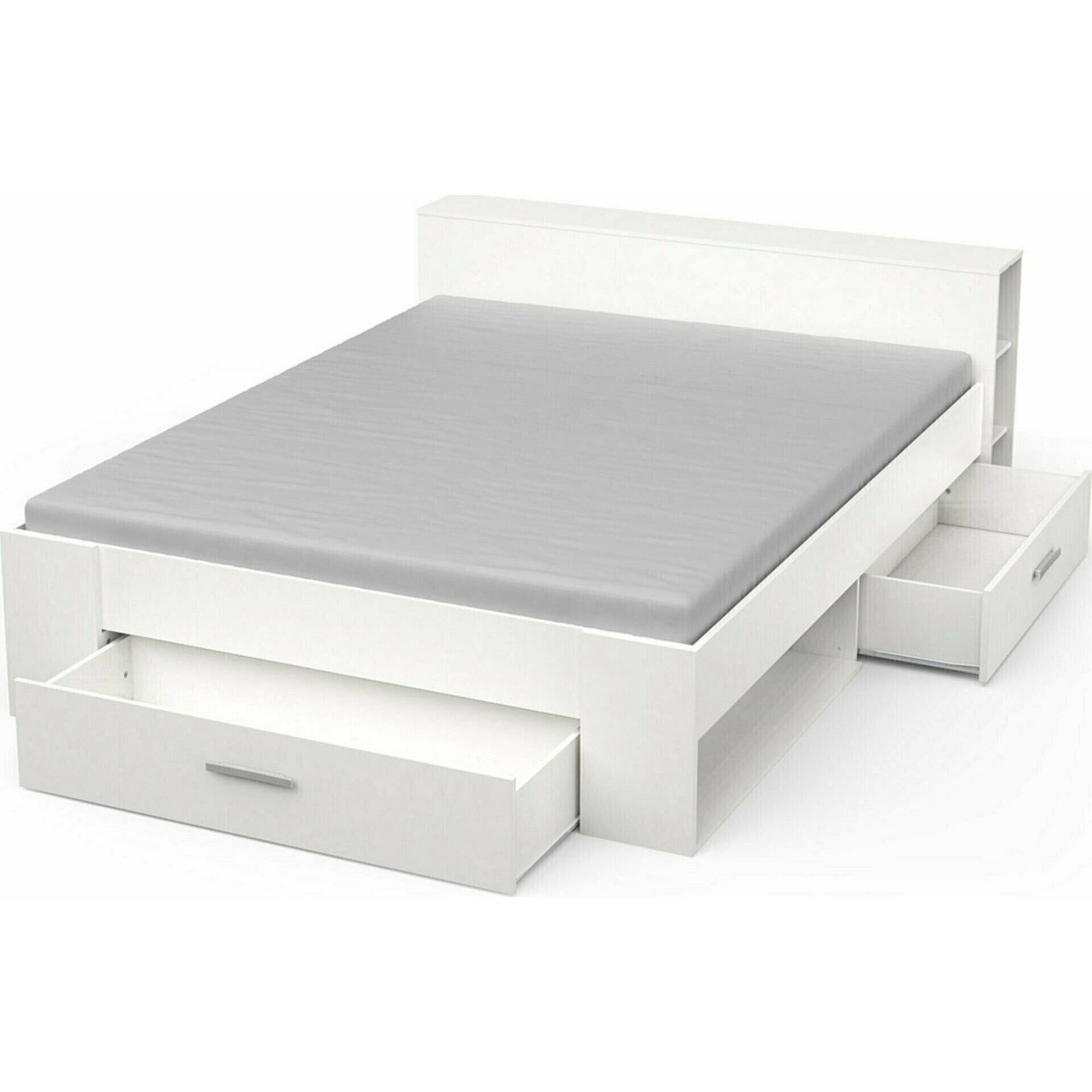 Cama Casal 169x227x74cm Branca Pocket