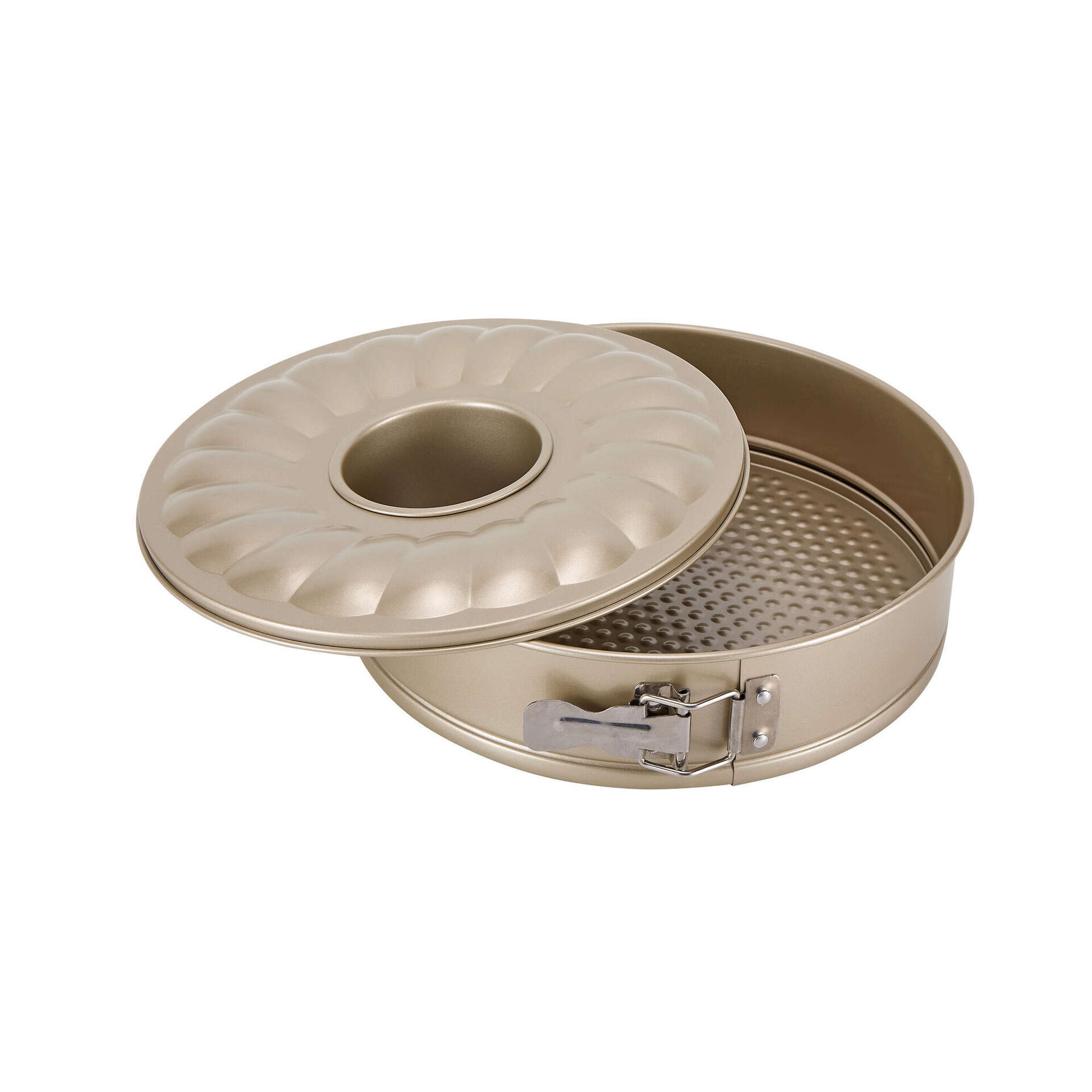 Forma Desmontável 2 Fundos Aço Carbono 26cm Dourada Chefe