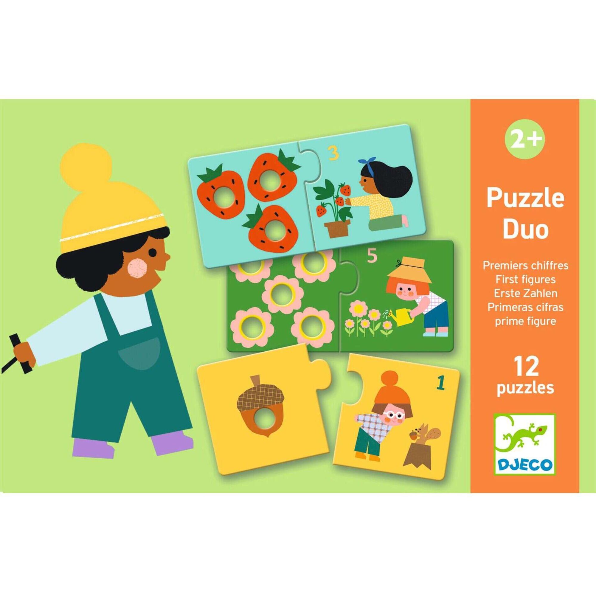 Djeco - Puzzle Duo Primeiros N&uacute;meros 2 Pe&ccedil;as